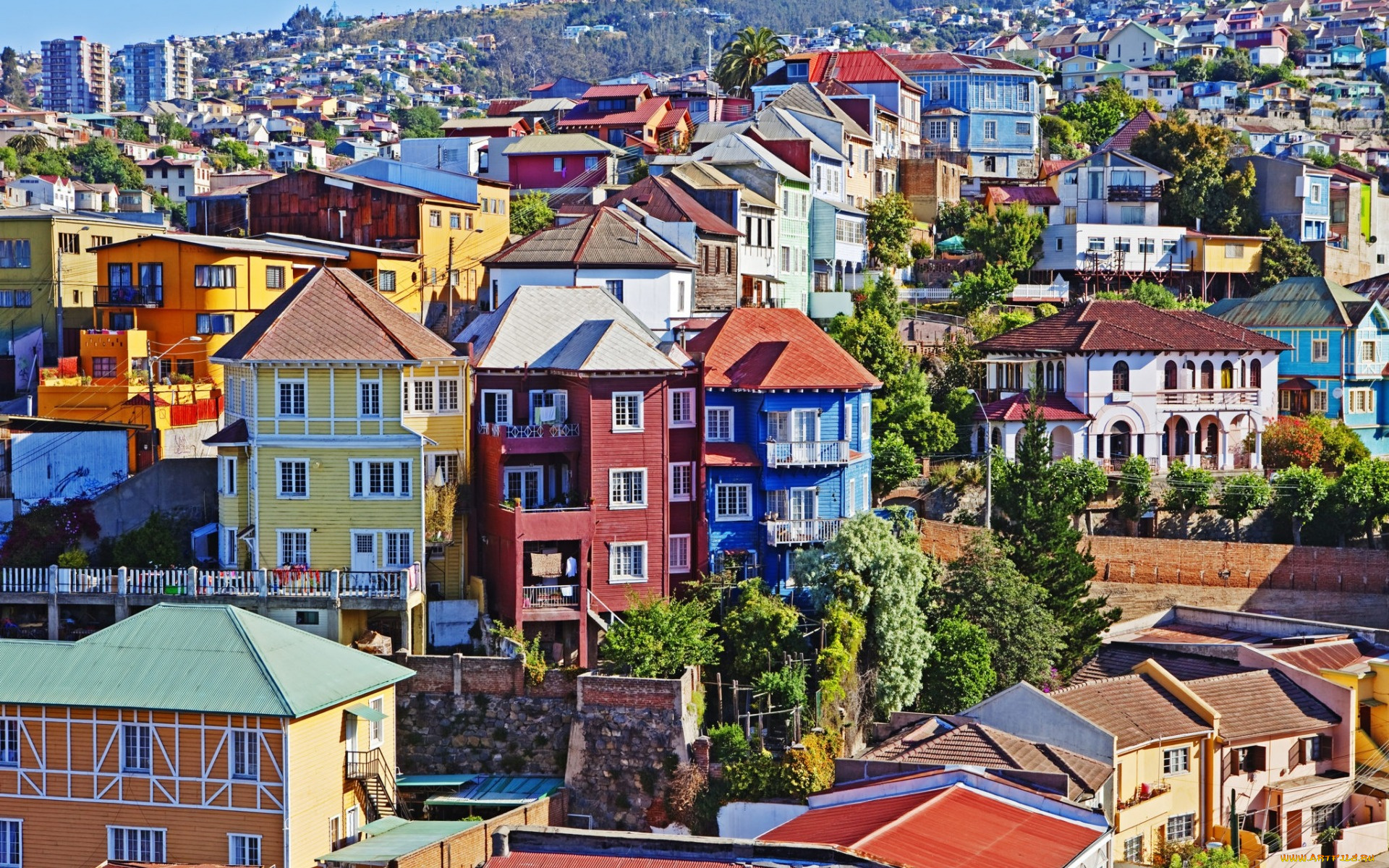 valparaiso, chile, города, -, панорамы