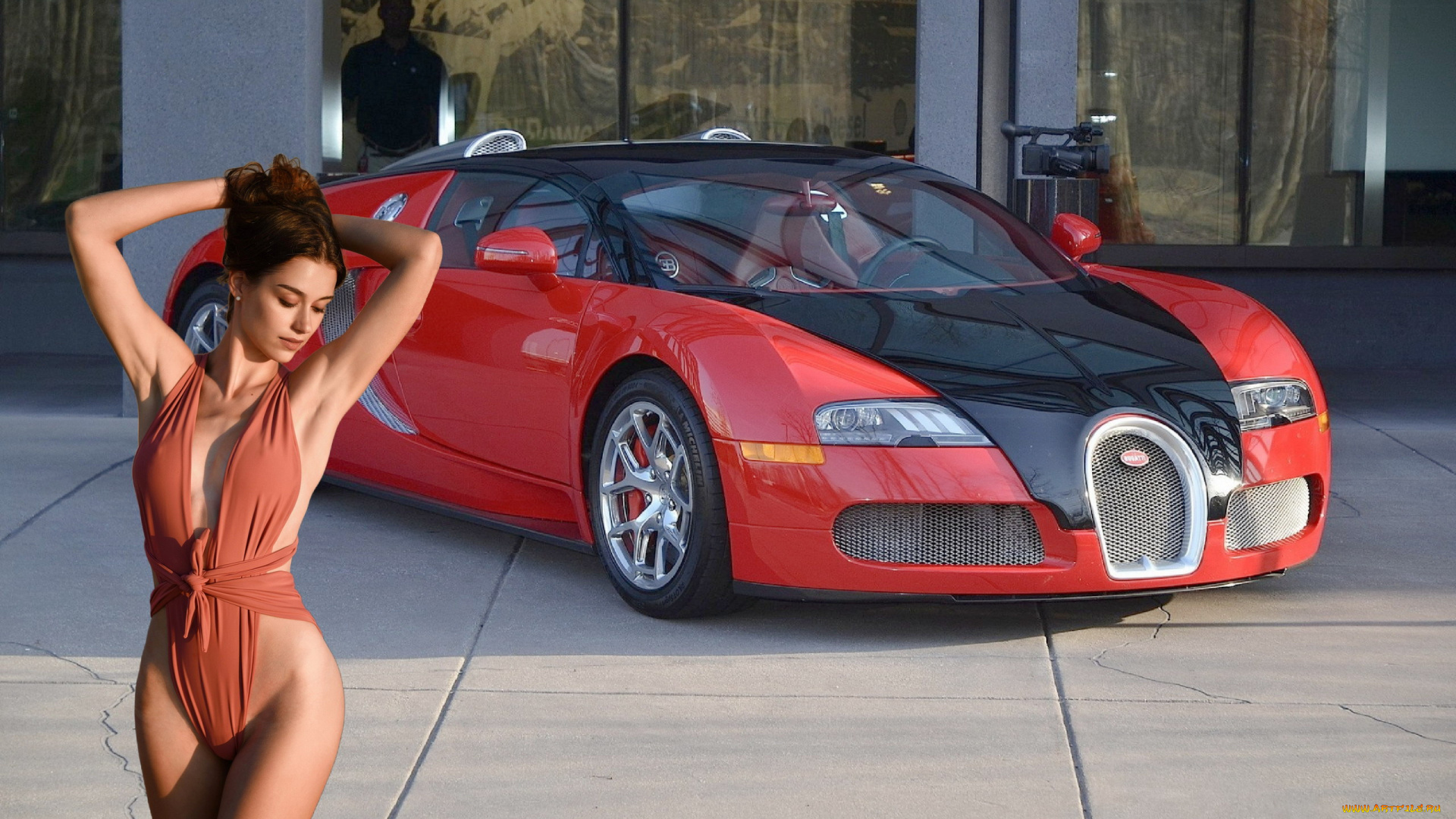 автомобили, -авто, с, девушками, bugatti, veyron