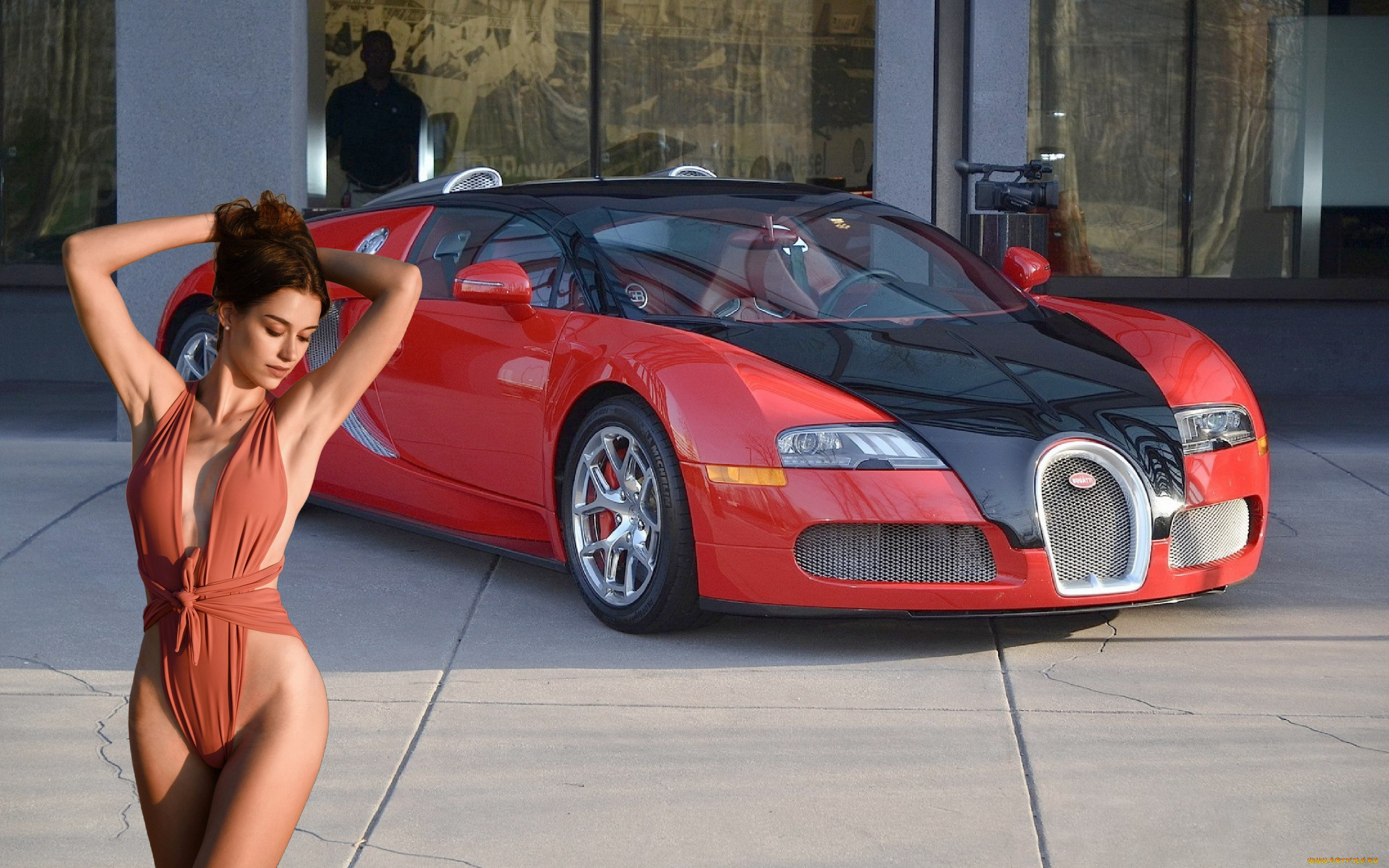 автомобили, -авто, с, девушками, bugatti, veyron