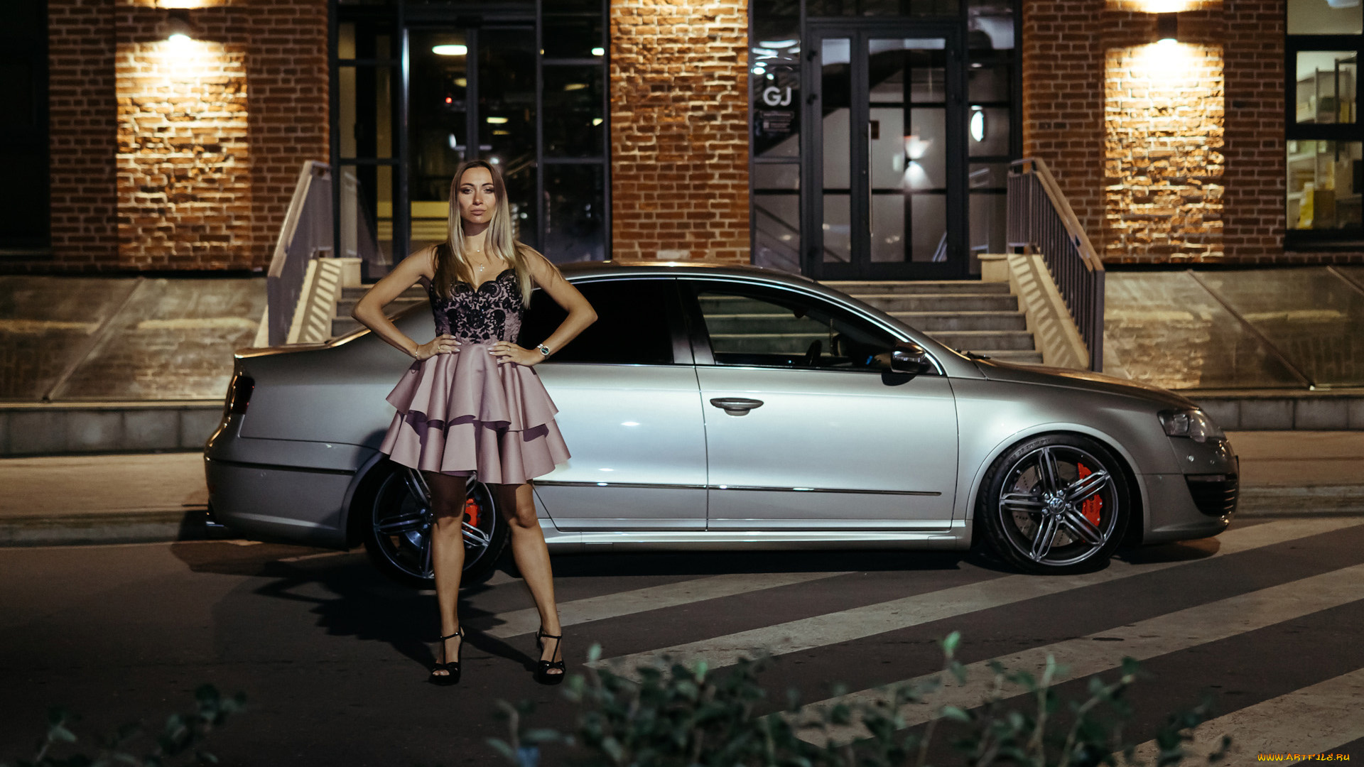 автомобили, -авто, с, девушками, volkswagen, passat, r36, turbo