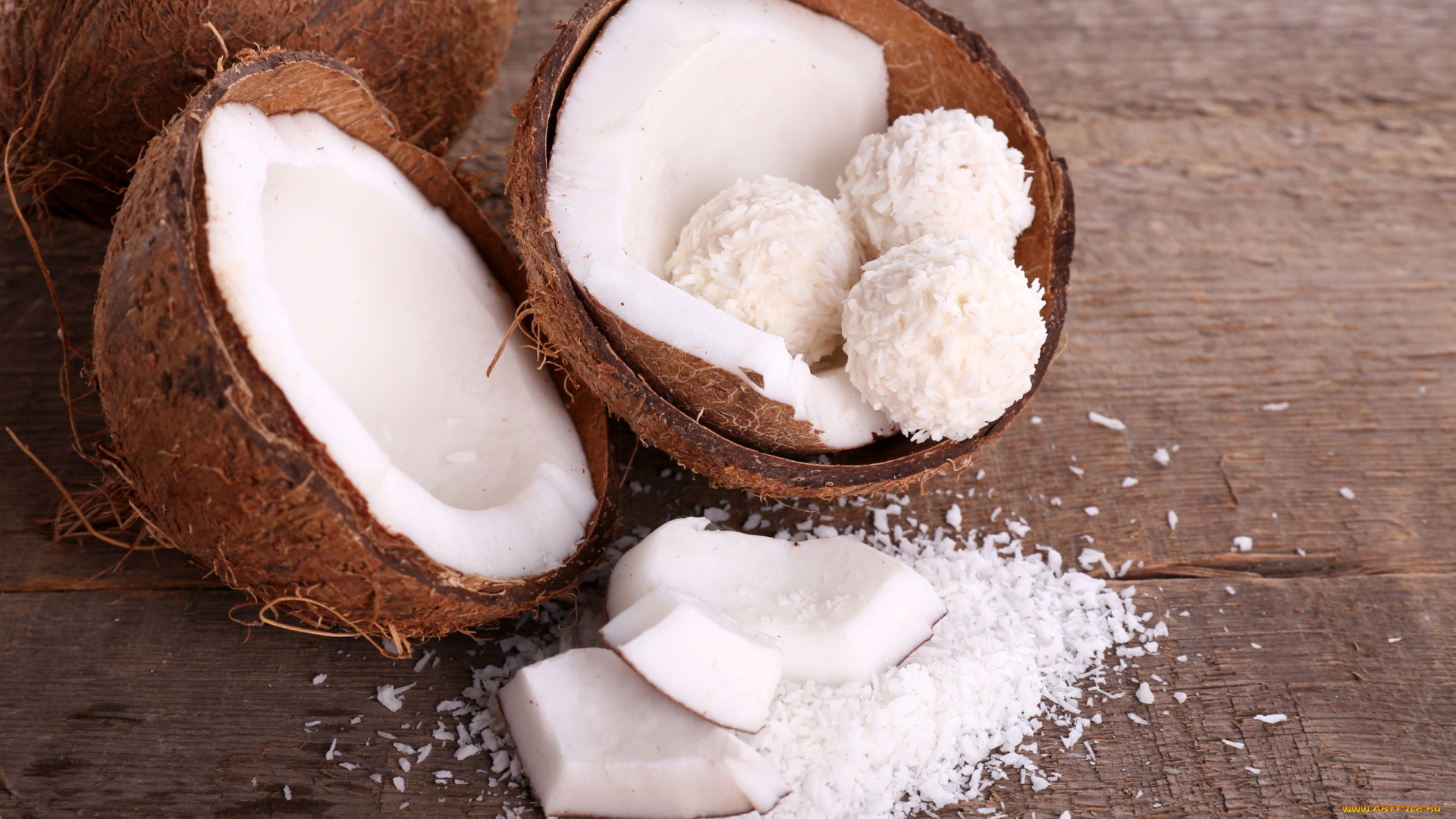 еда, кокос, конфеты