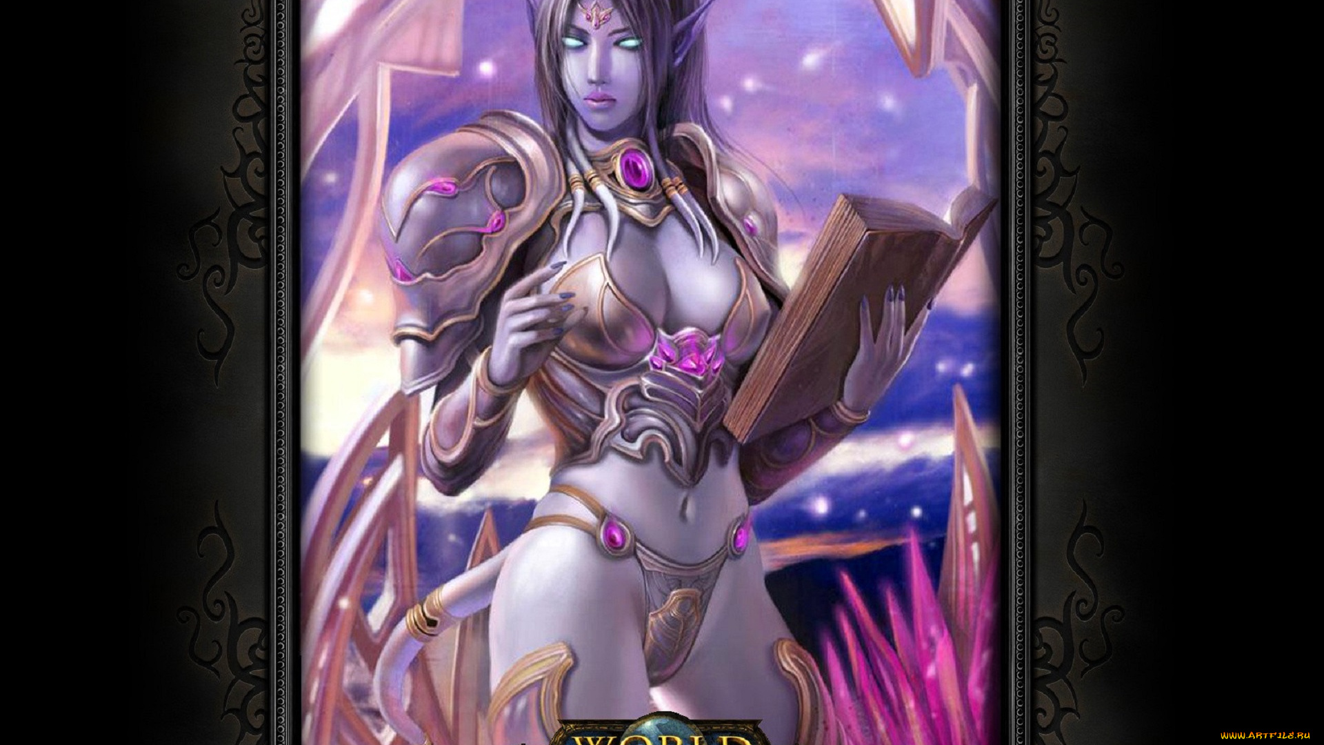 видео, игры, world, of, warcraft, персонаж, хвост, рога, книга