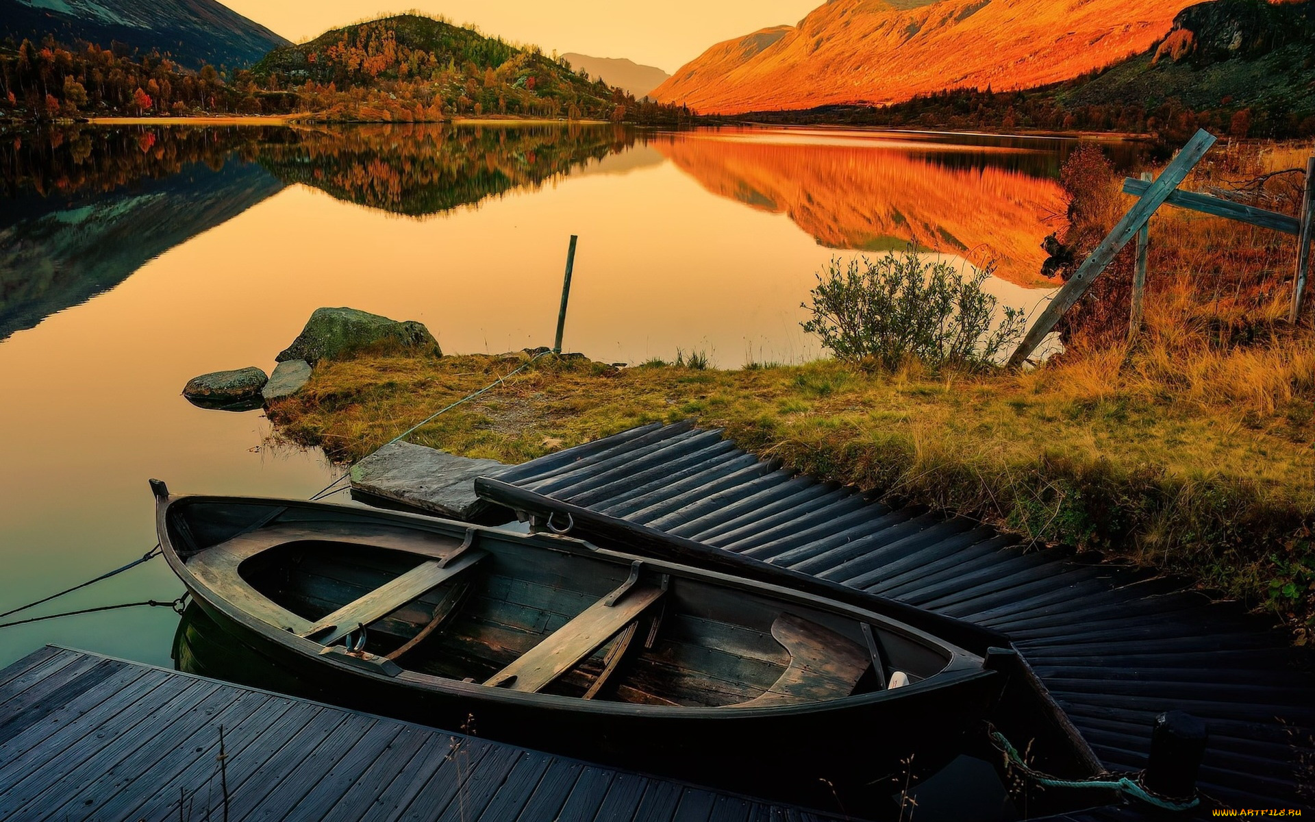 корабли, лодки, , шлюпки, озеро, горы, лодка, мостки, закат