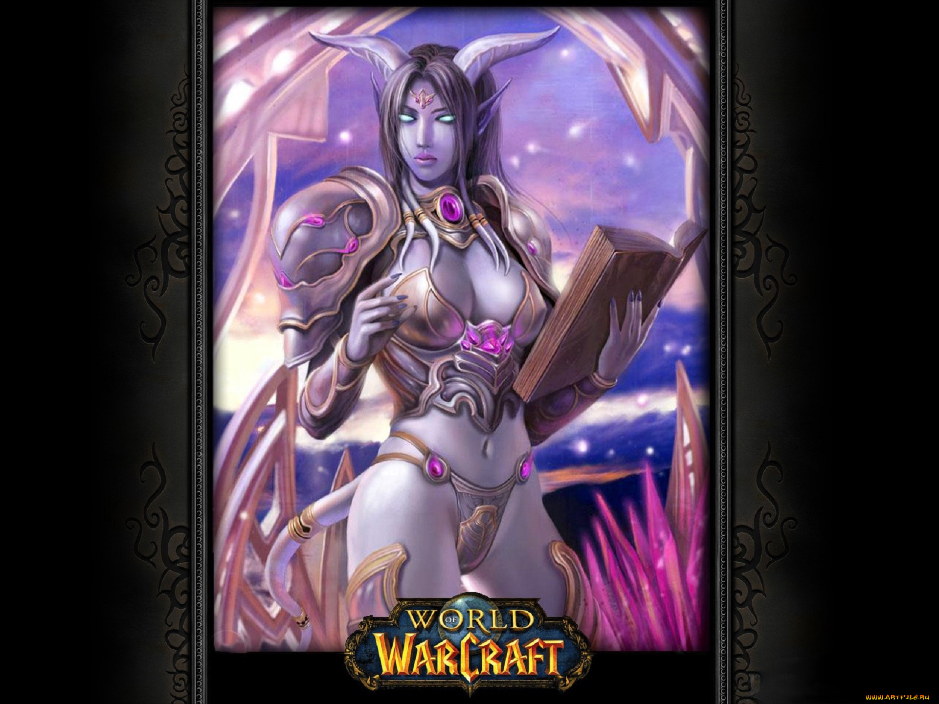 видео, игры, world, of, warcraft, персонаж, хвост, рога, книга