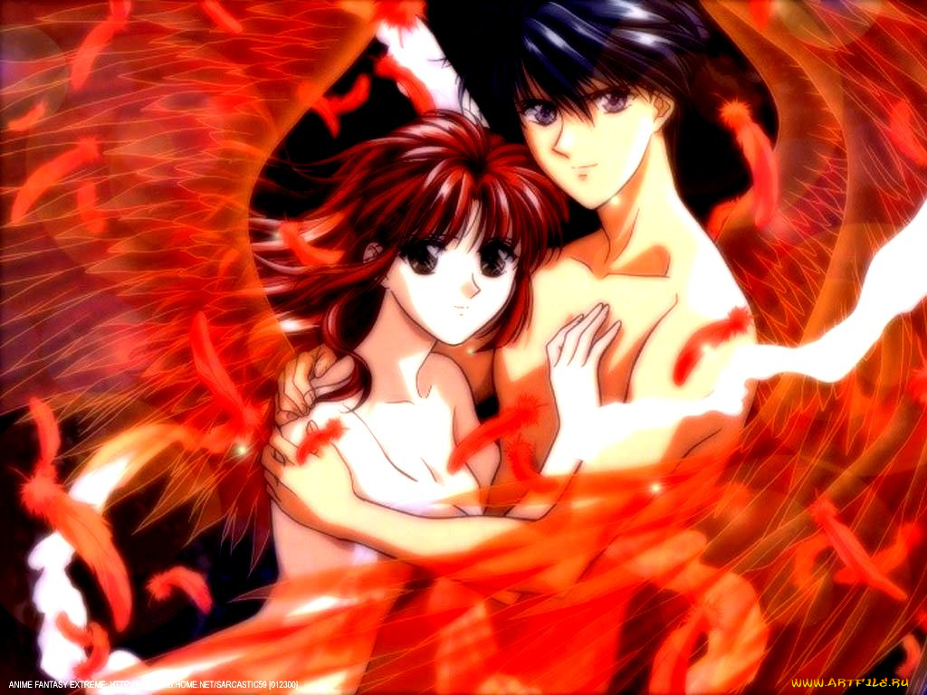 обьятиях, дьявола, аниме, fushigi, yugi