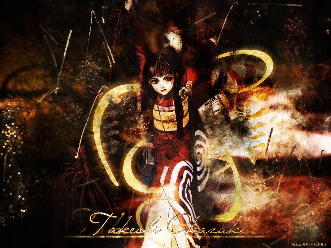 отмеченная, аниме, takeshi, okazaki, artbook