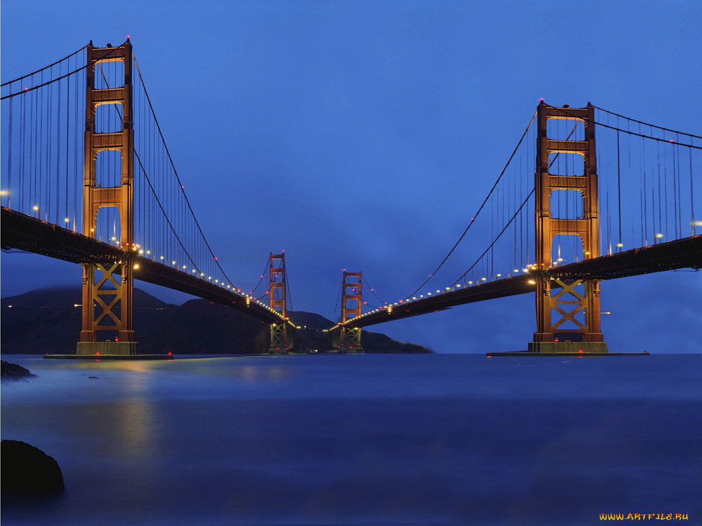 мостик, города, сан, франциско, сша