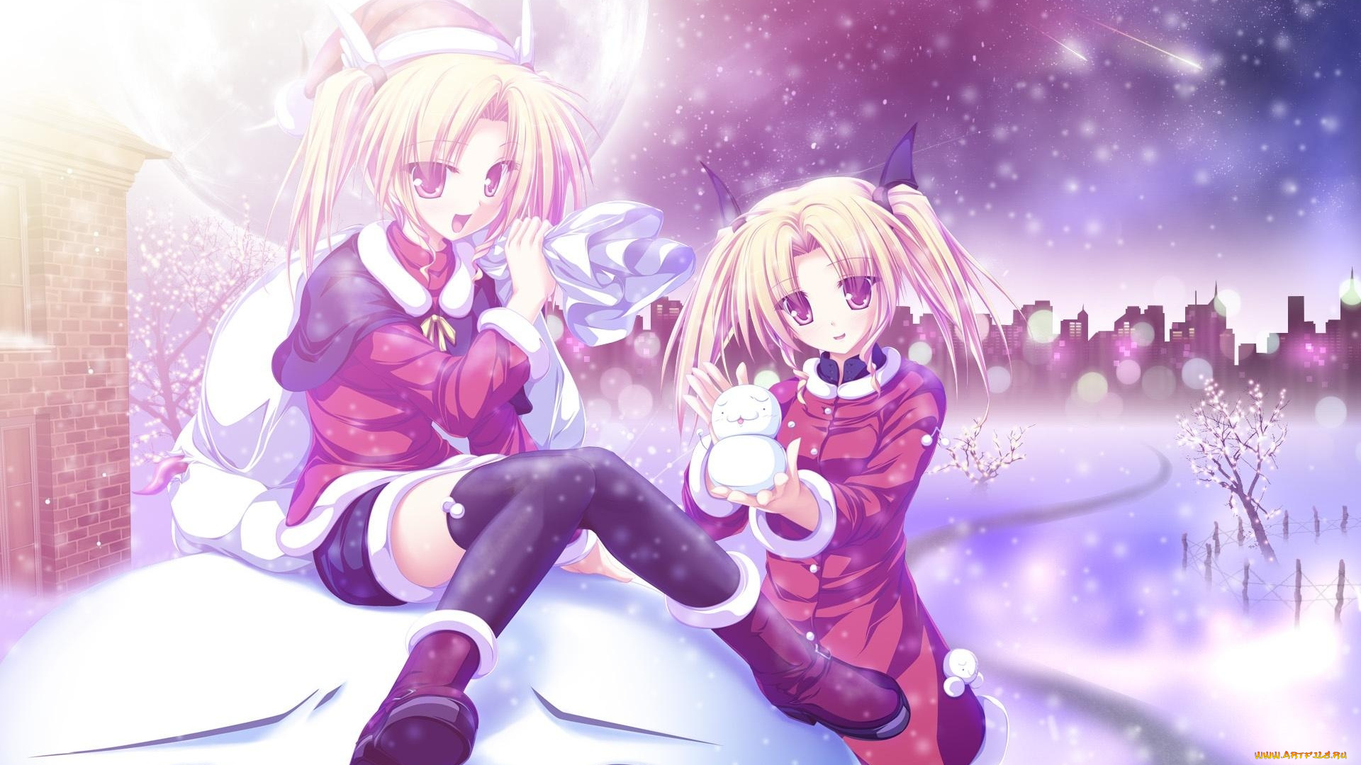 аниме, merry, chrismas, winter