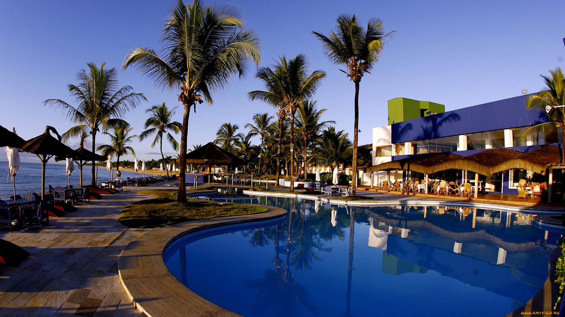 интерьер, бассейны, открытые, площадки