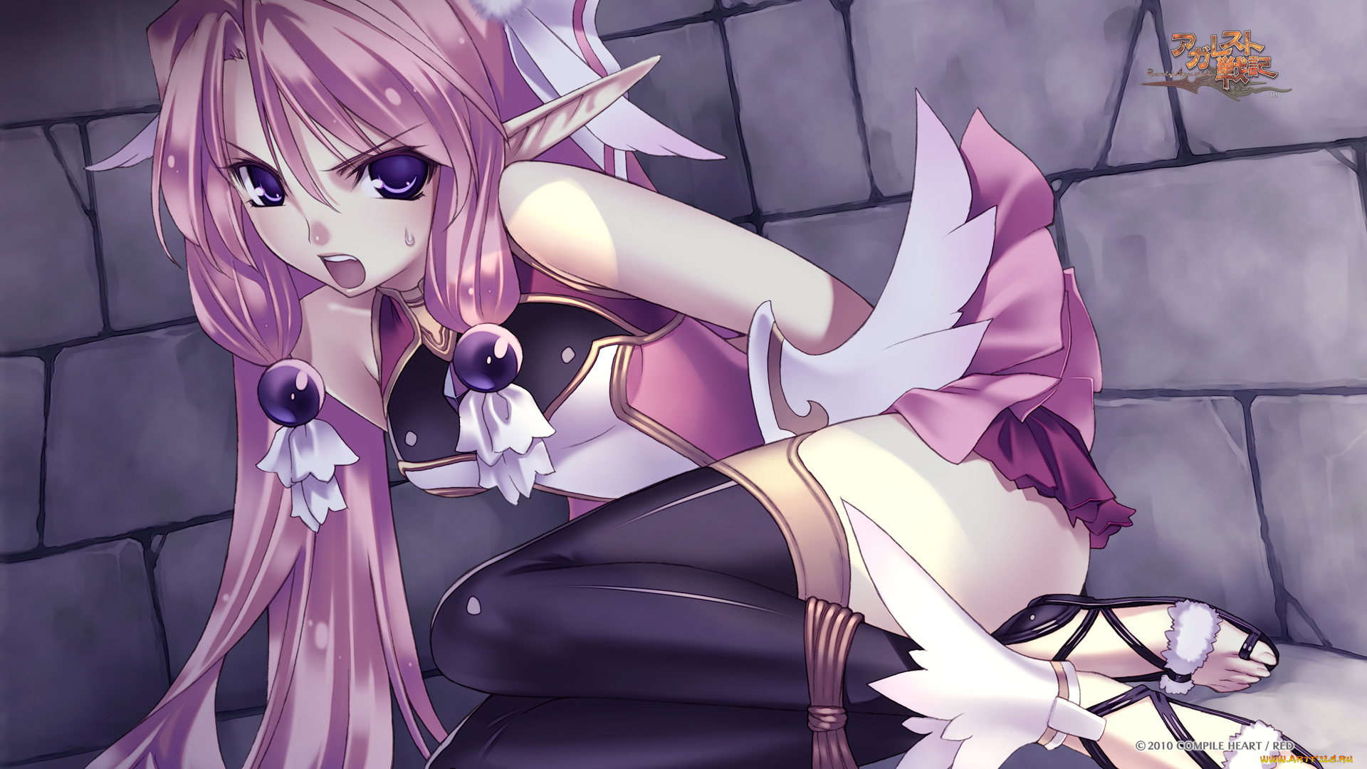 аниме, *unknown, другое, record, of, agarest, war, ellis, elf, эльфийка, связана, камень