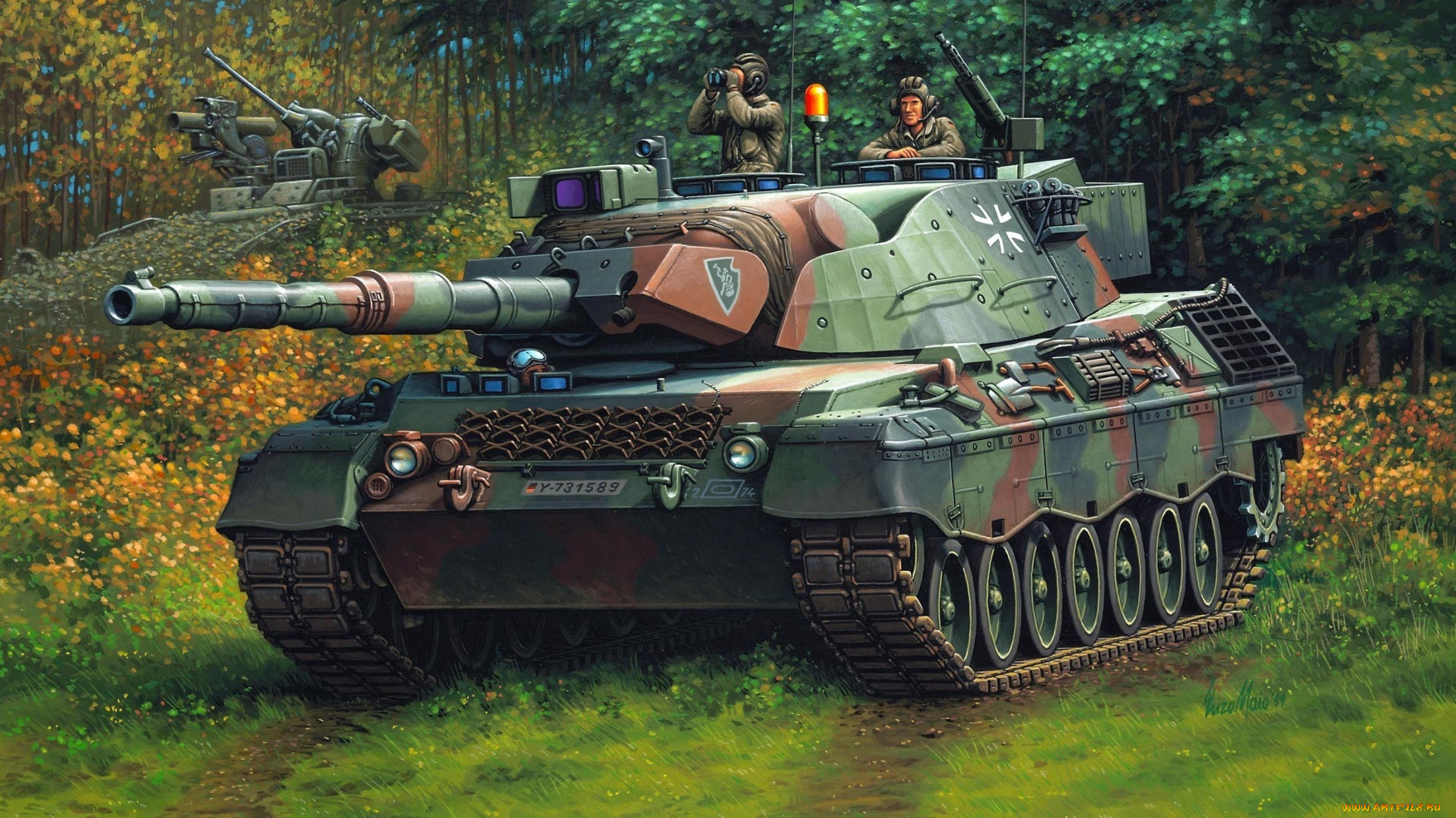 рисованные, армия, леопард, 1, танк, enzo, maio, бундесвер, германия