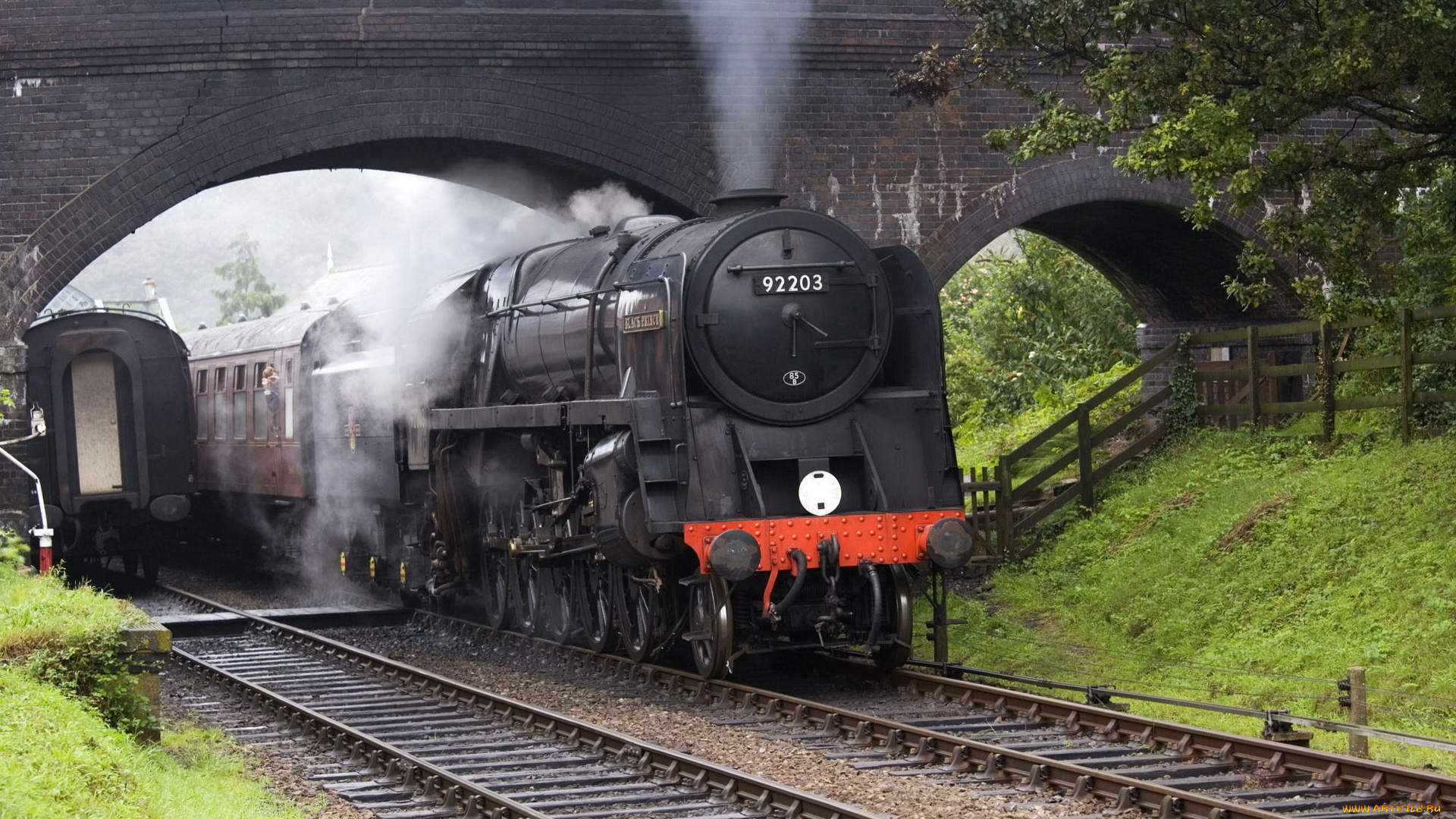 техника, паровозы, вагоны, состав, железная, дорога, паровоз, арка, рельсы, пар