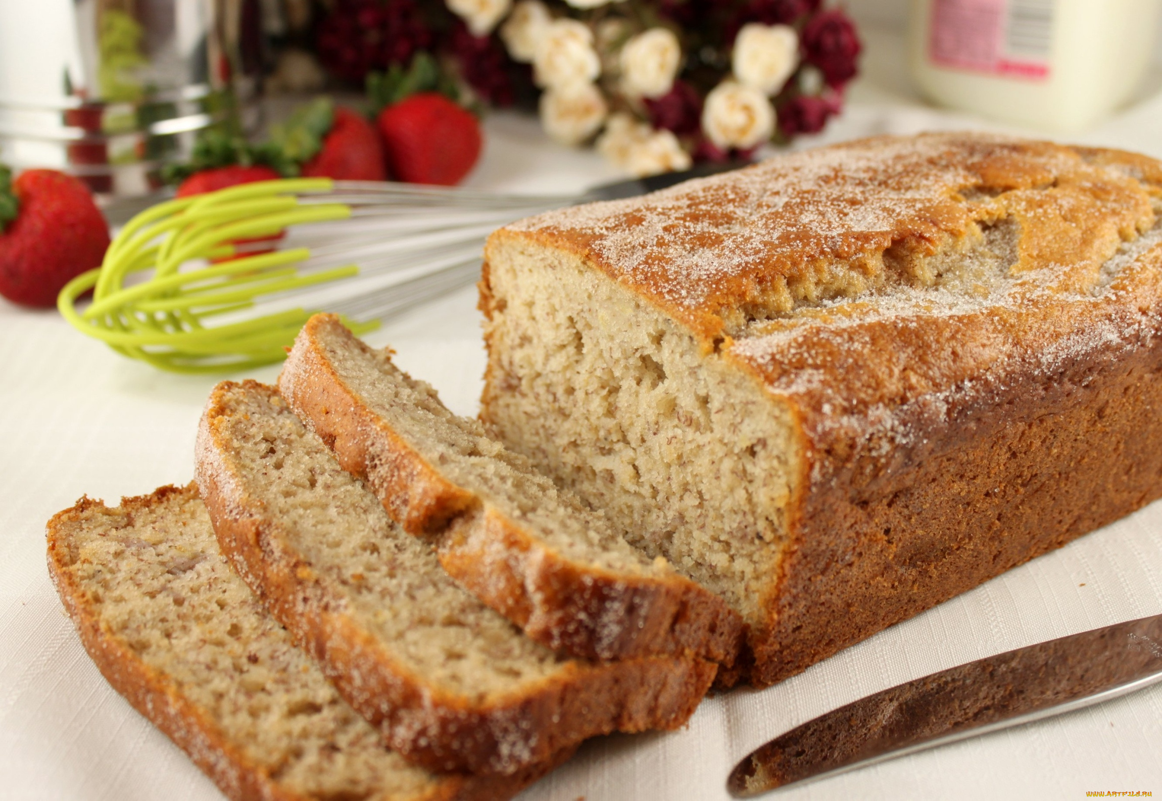 еда, хлеб, выпечка, нож