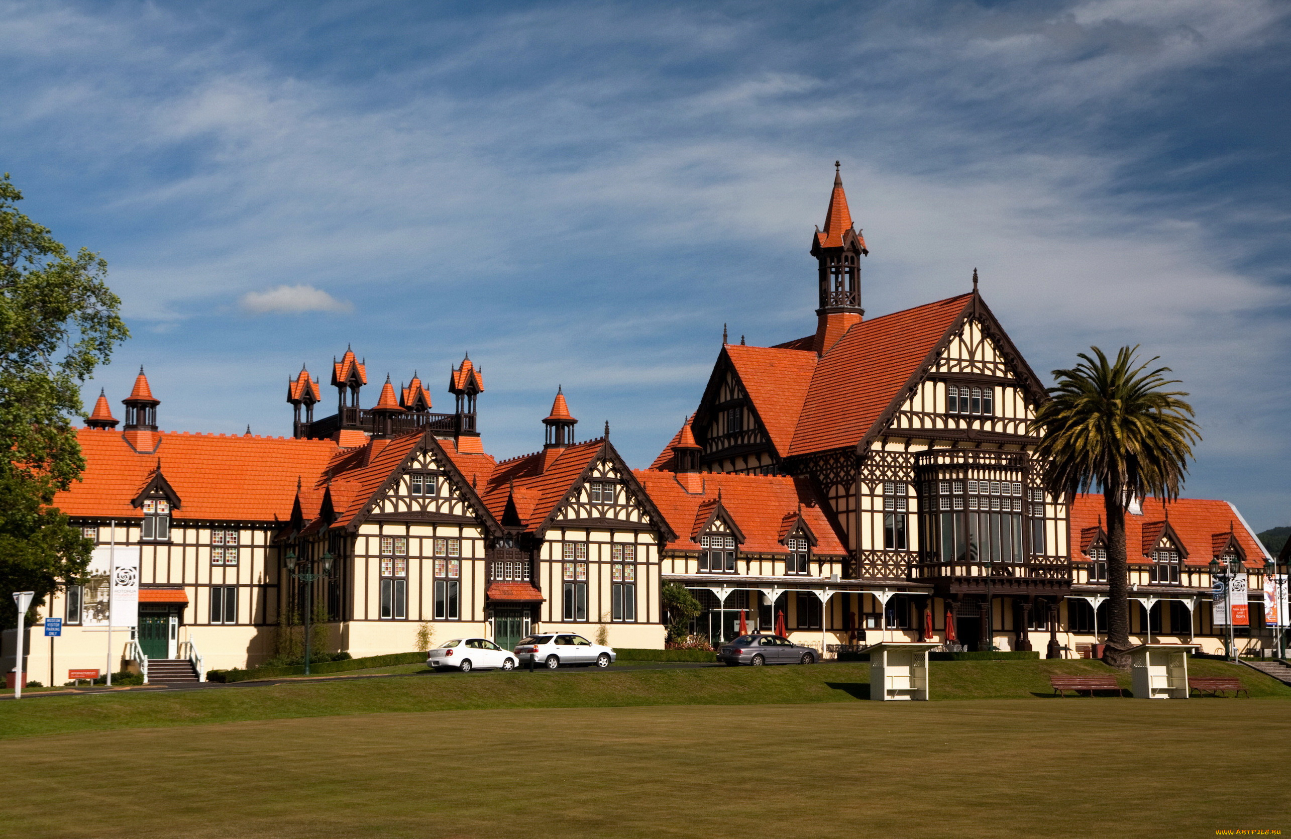 города, здания, дома, rotorua, новая, зеландия