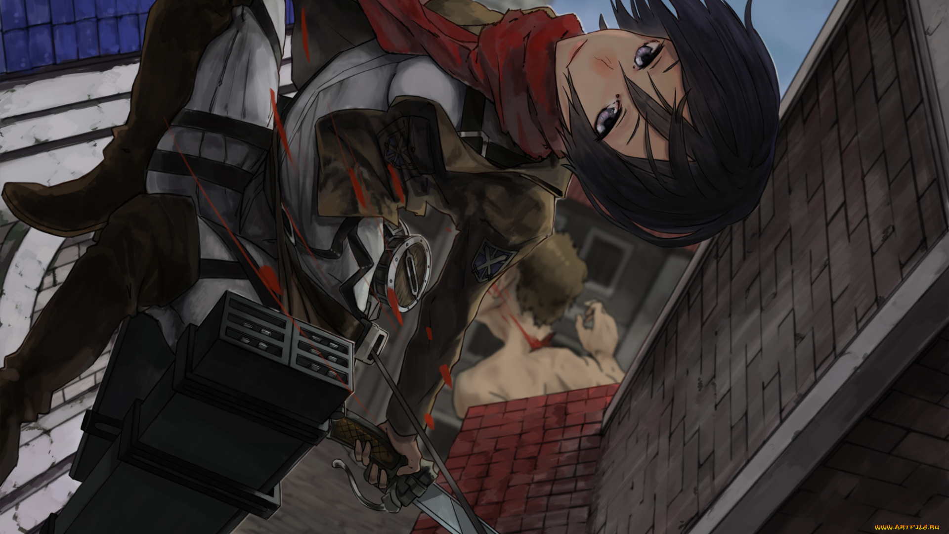 аниме, shingeki, no, kyojin, mikasa, ackerman