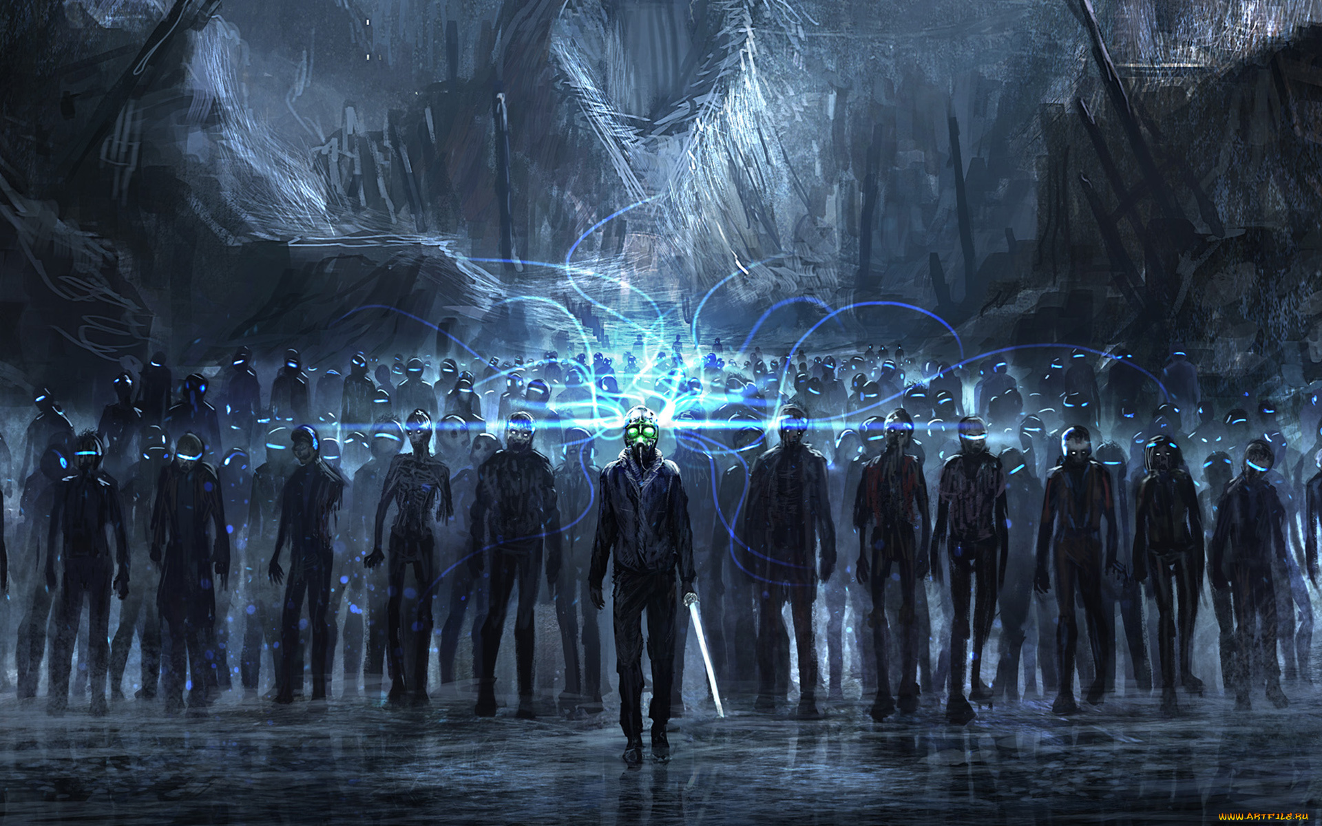 фэнтези, нежить, меч, маска, армия