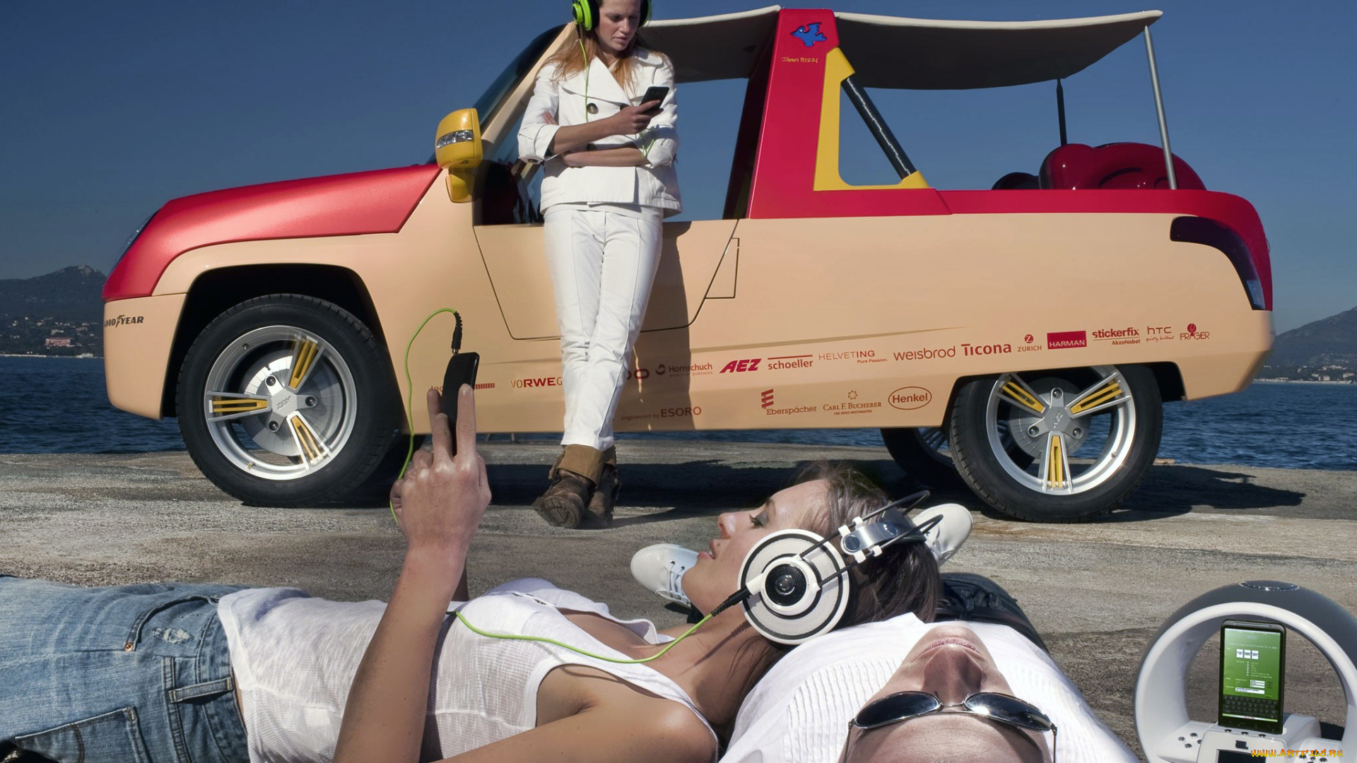 автомобили, авто, с, девушками, bamboo, rinspeed, девушки