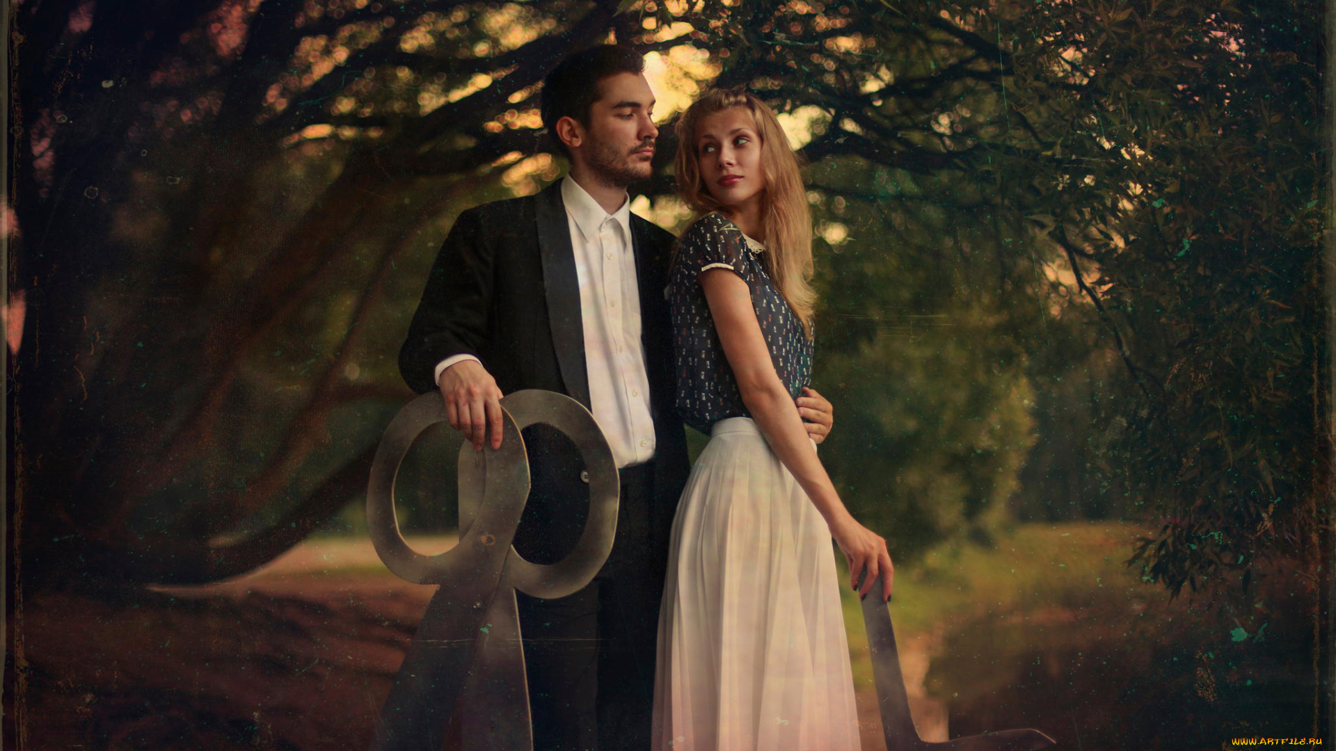 разное, мужчина, женщина, царапины, ретро, фото, девушка, фильтр, парень