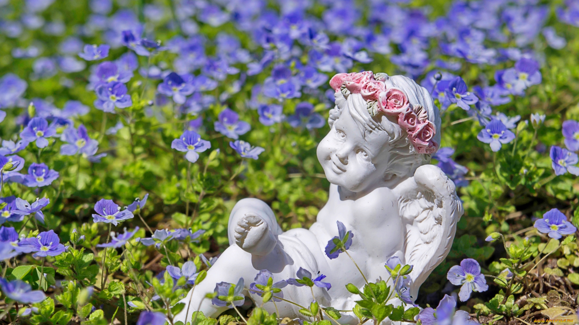 разное, садовые, и, парковые, скульптуры, ангелочек, вероники