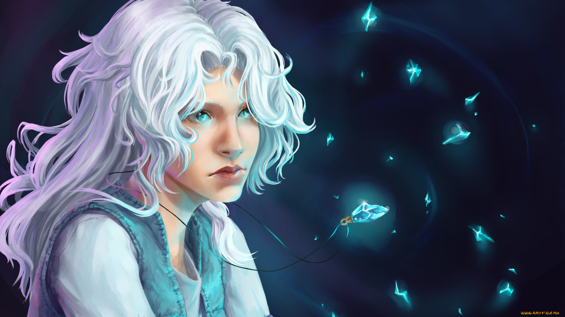 рисованные, люди, блондинка, взгляд, девушка