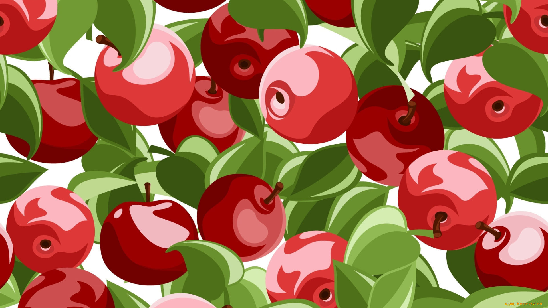 векторная, графика, leaves, apples, texture, листики, яблоки, текстура