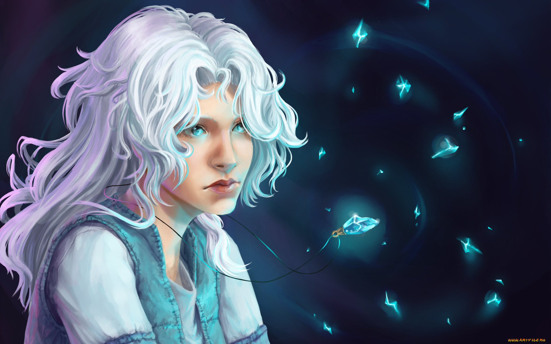 рисованные, люди, блондинка, взгляд, девушка