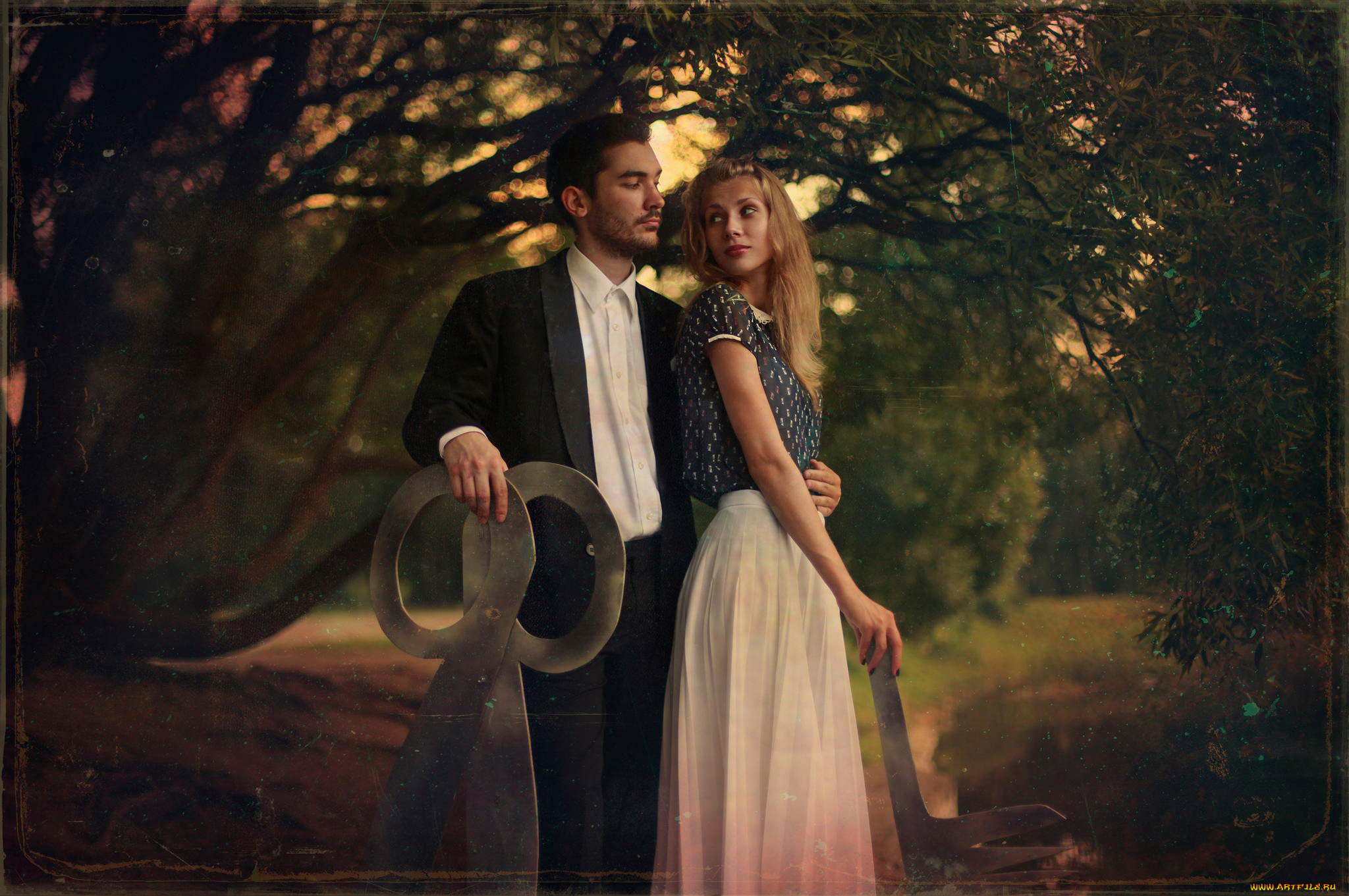 разное, мужчина, женщина, царапины, ретро, фото, девушка, фильтр, парень