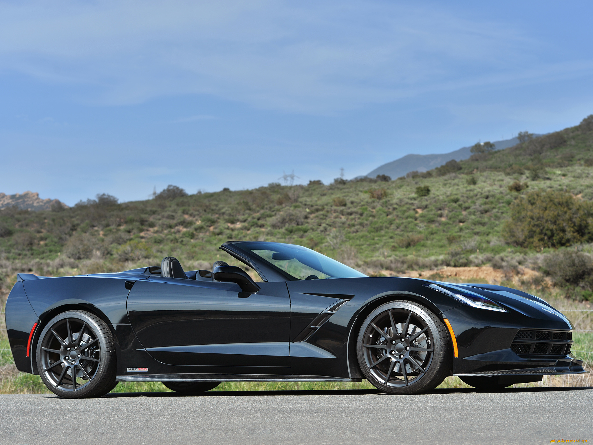 автомобили, corvette, темный, 2014, г, supercharged, hpe700, convertible, hennessey, stingray