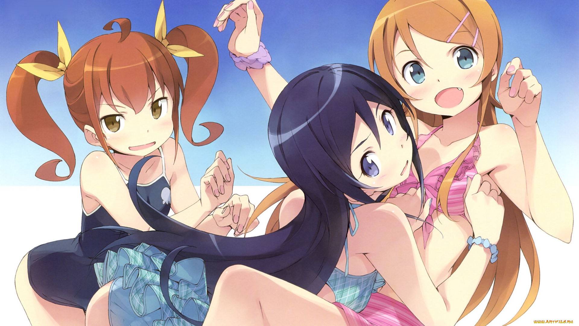 аниме, oreimo, aragaki, ayase, kousaka, kirino, kurusu, kanako, kanzaki, hiro, арт, девочки