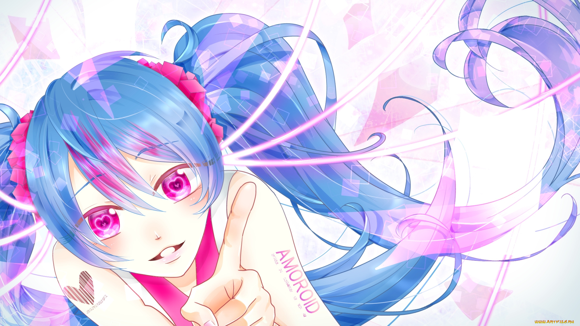 аниме, vocaloid, hatsune, miku, взгляд, портрет, девушка, арт, tagme, artist