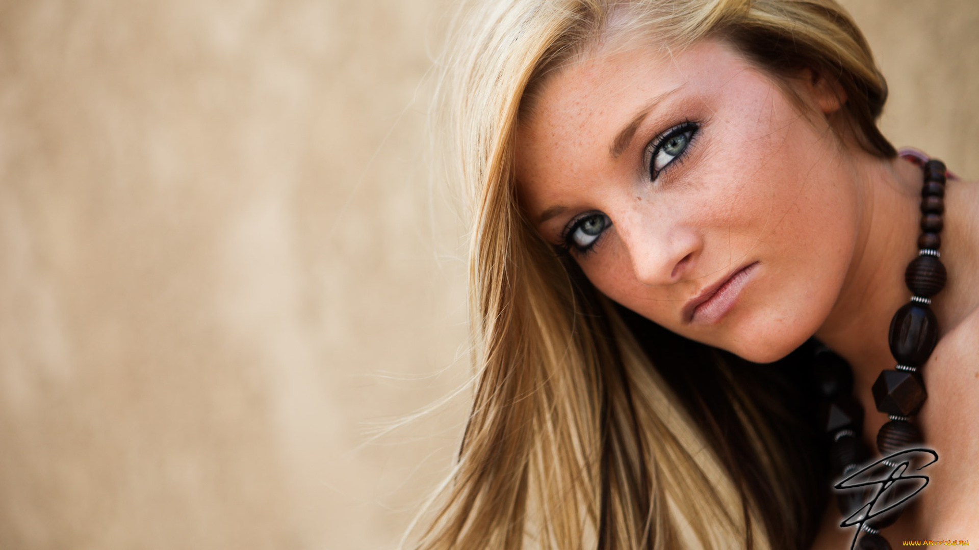 девушки, -unsort, , лица, , портреты, взгляд, бусы, лицо, блондинка