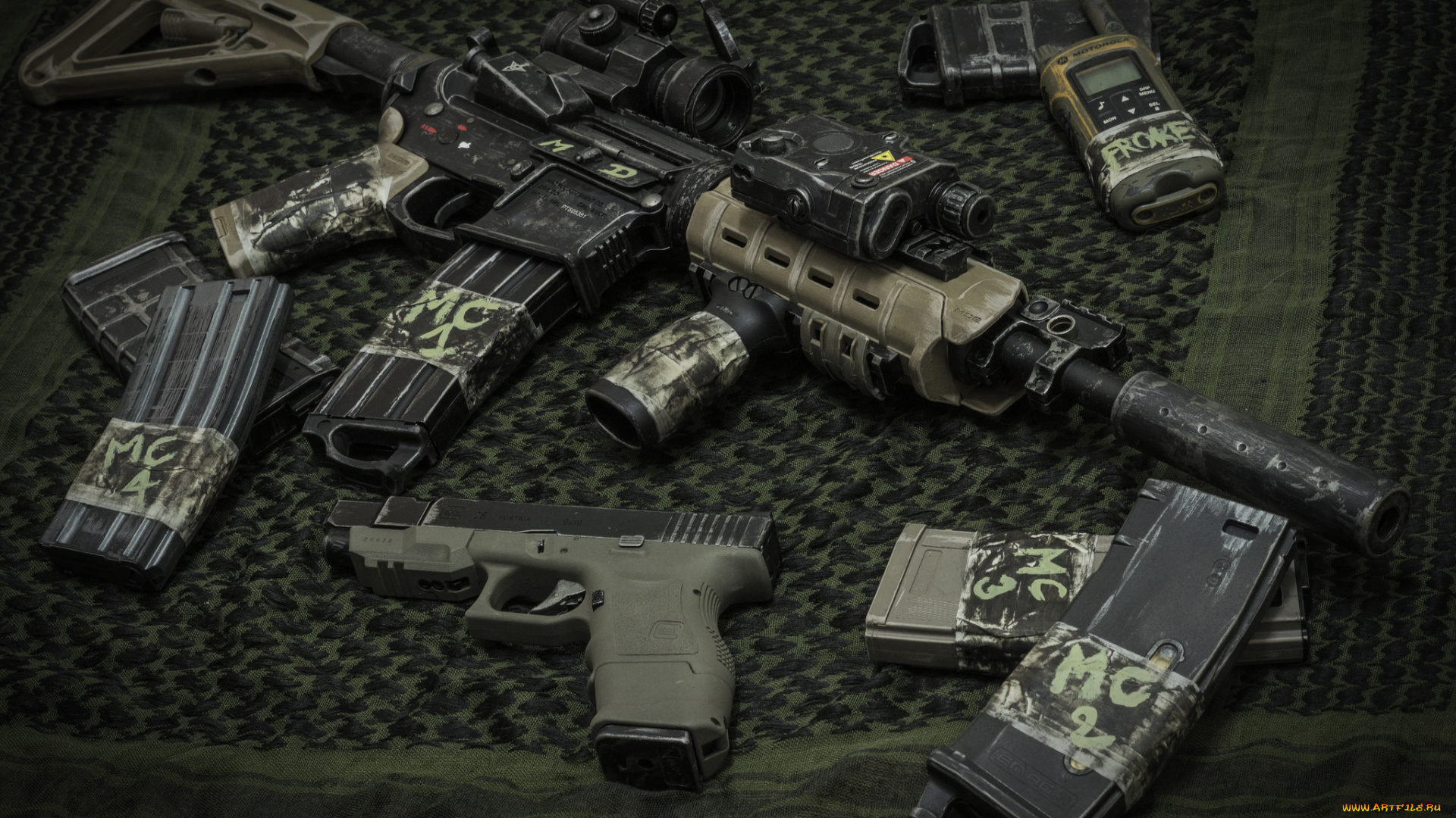 оружие, glock, 26, карабин, м4, штурмовая, винтовка