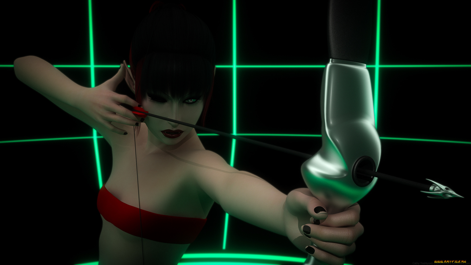 3д, графика, эльфы, , elves, оружие, фон, взгляд, эльфийка