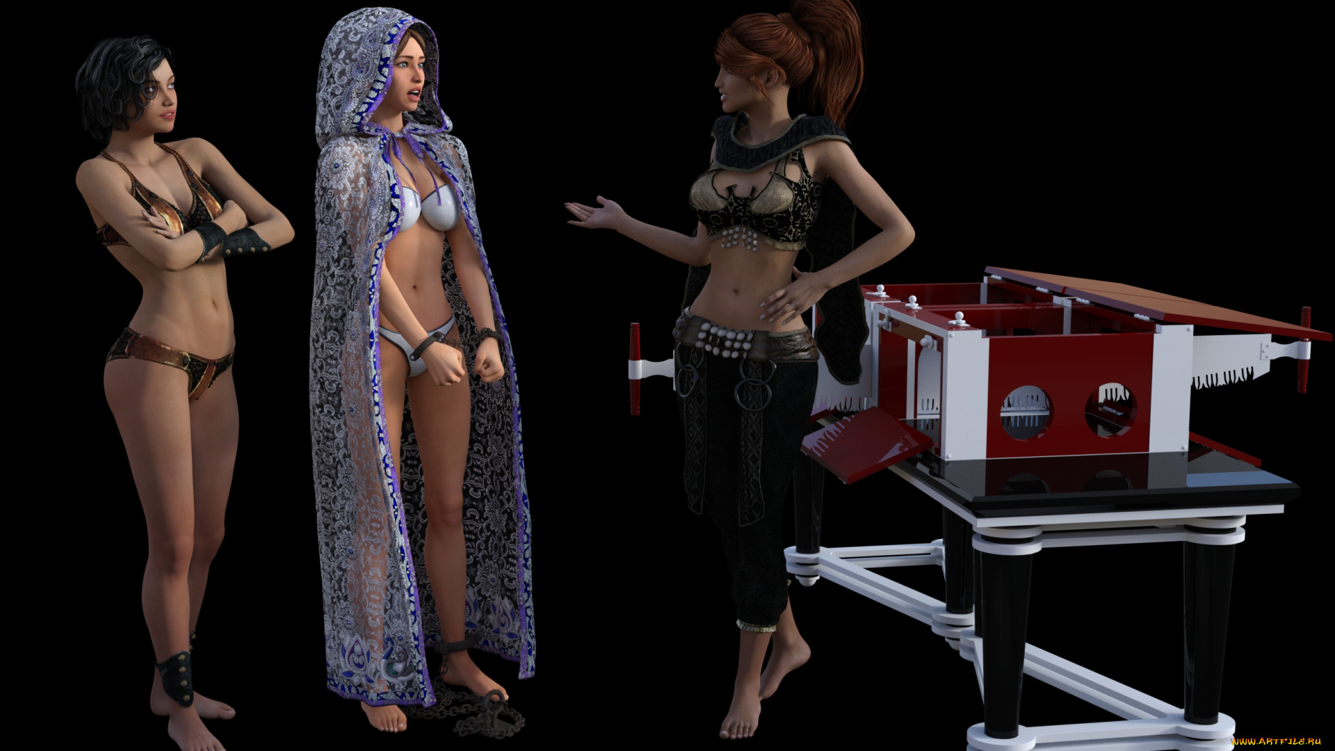 3д, графика, люди, , people, фон, взгляд, девушки