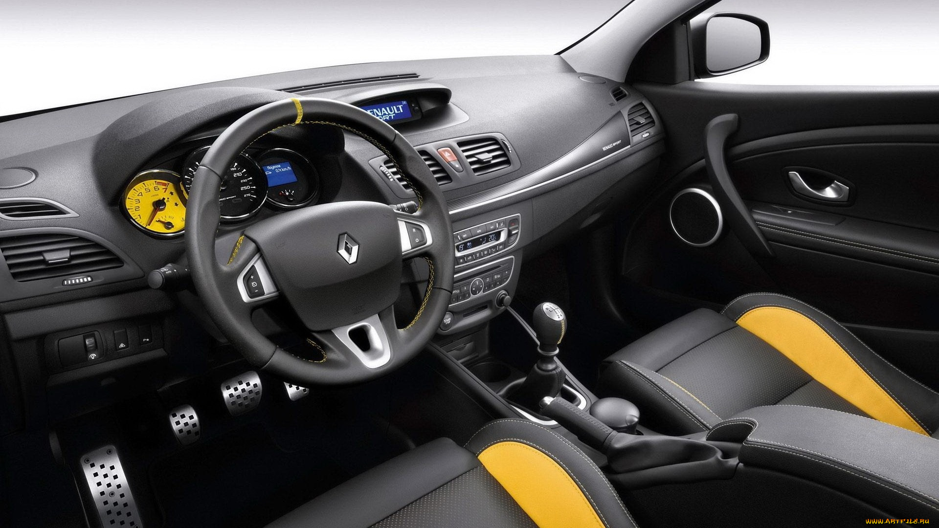 автомобили, спидометры, торпедо, серый, салон, рено, megane, sport, renault