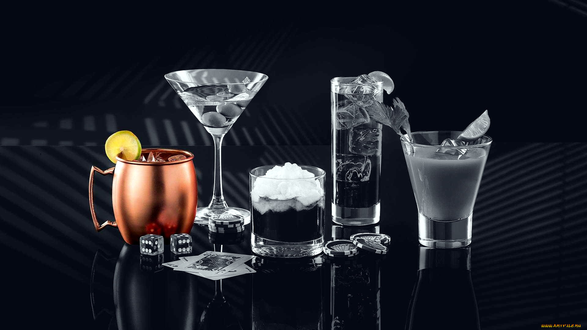 еда, напитки, , коктейль, коктейли, лед, карты, фишки