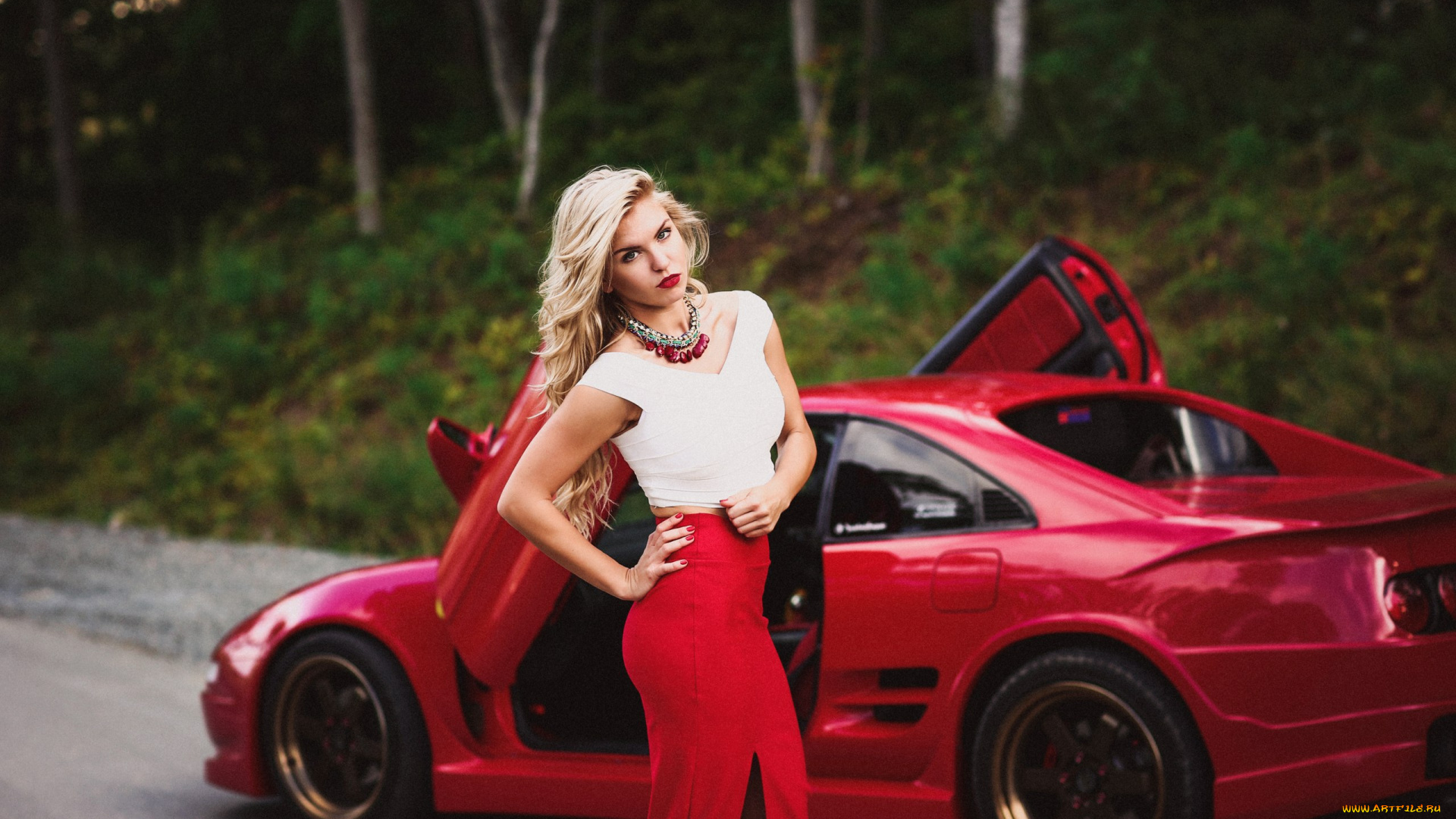 girls, and, auto, 41, автомобили, -авто, с, девушками, girls, auto, красный