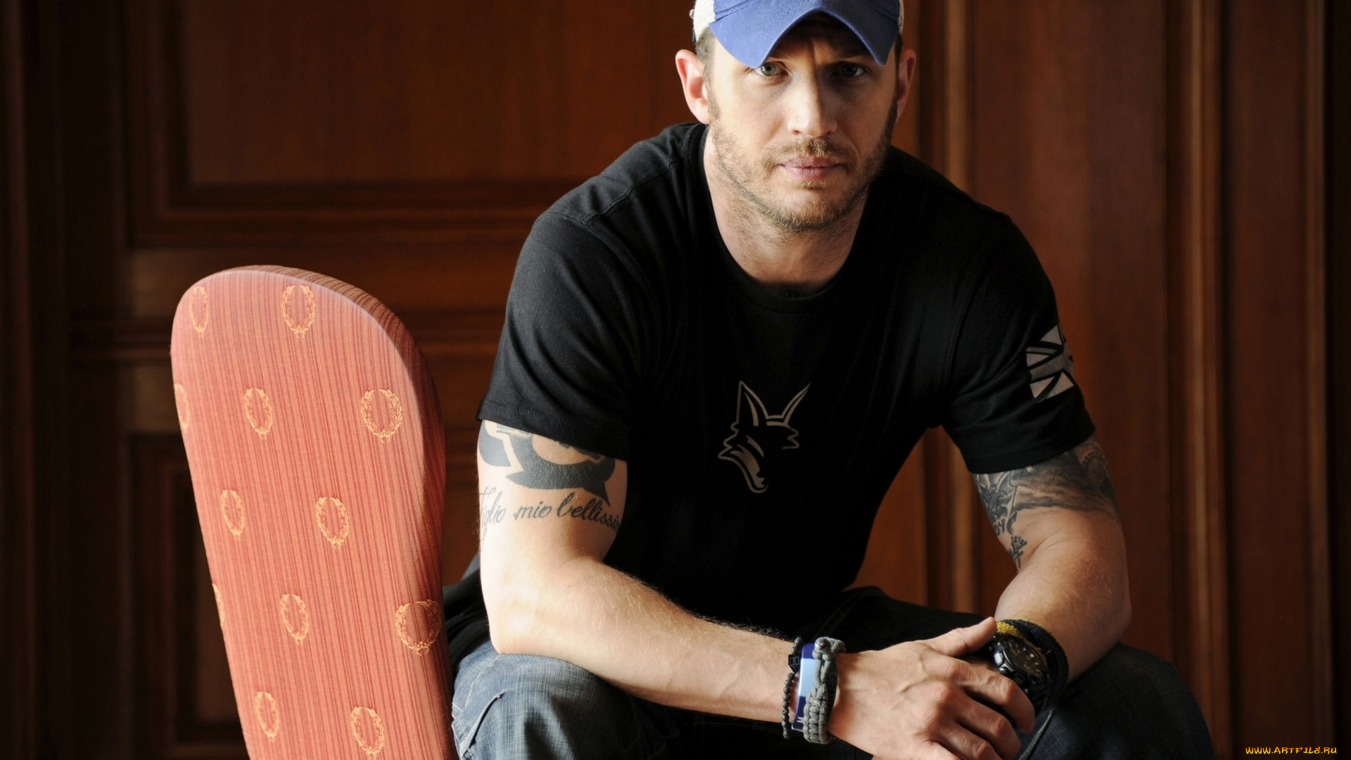 мужчины, tom, hardy, татуировки, футболка, кепка, том, харди