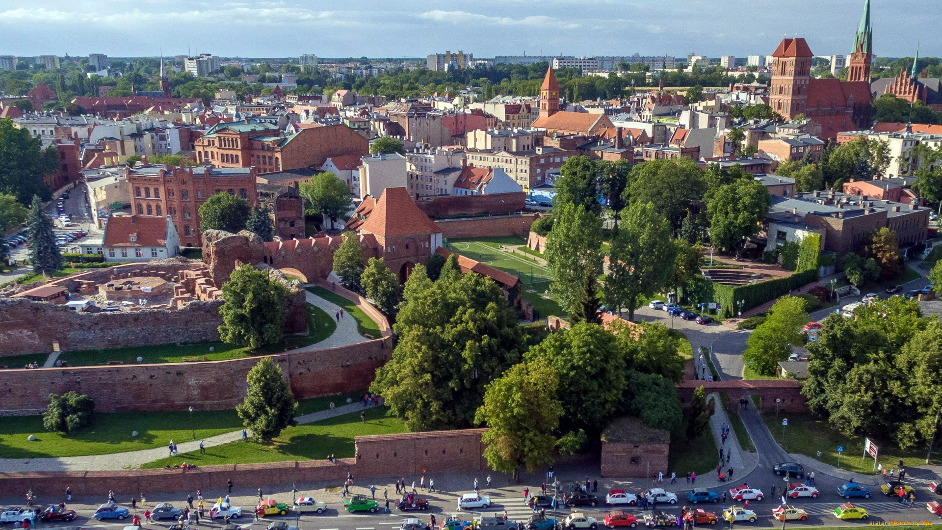 торунь, польша, города, -, панорамы