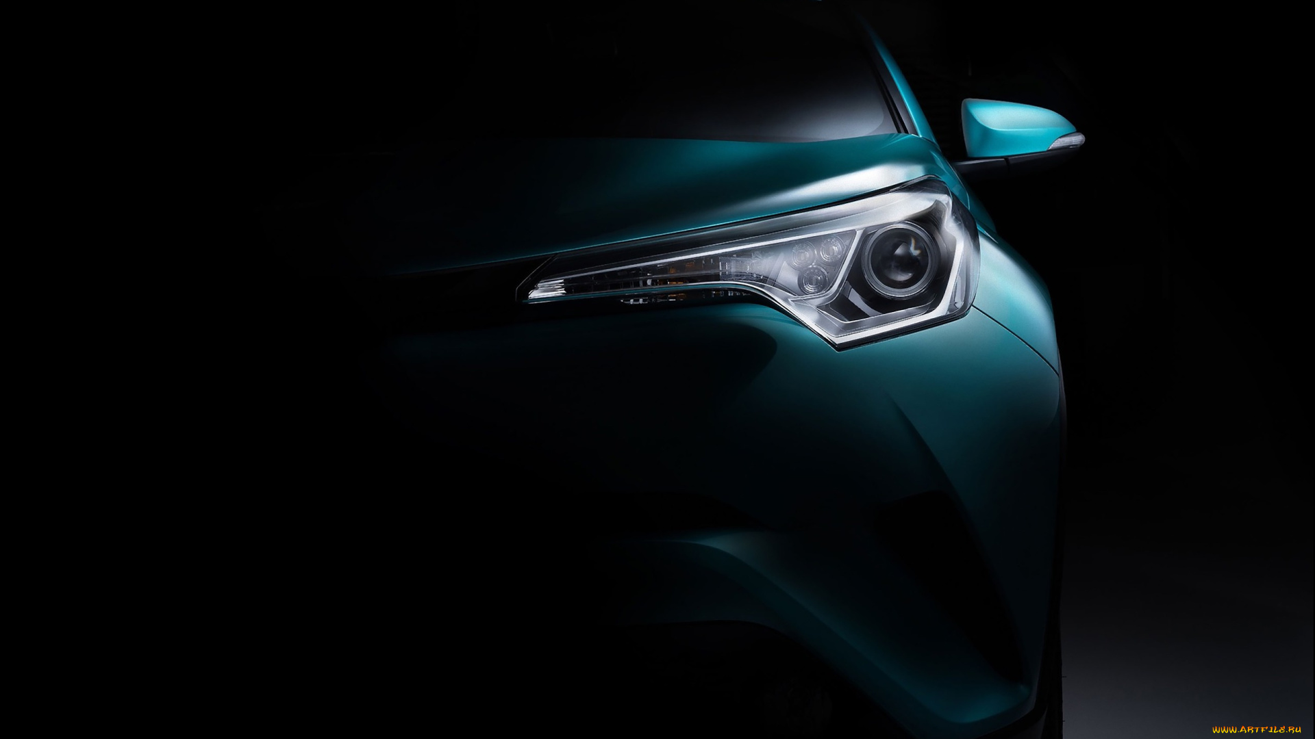 автомобили, фрагменты, автомобиля, вид, темный, фон, c-hr, toyota