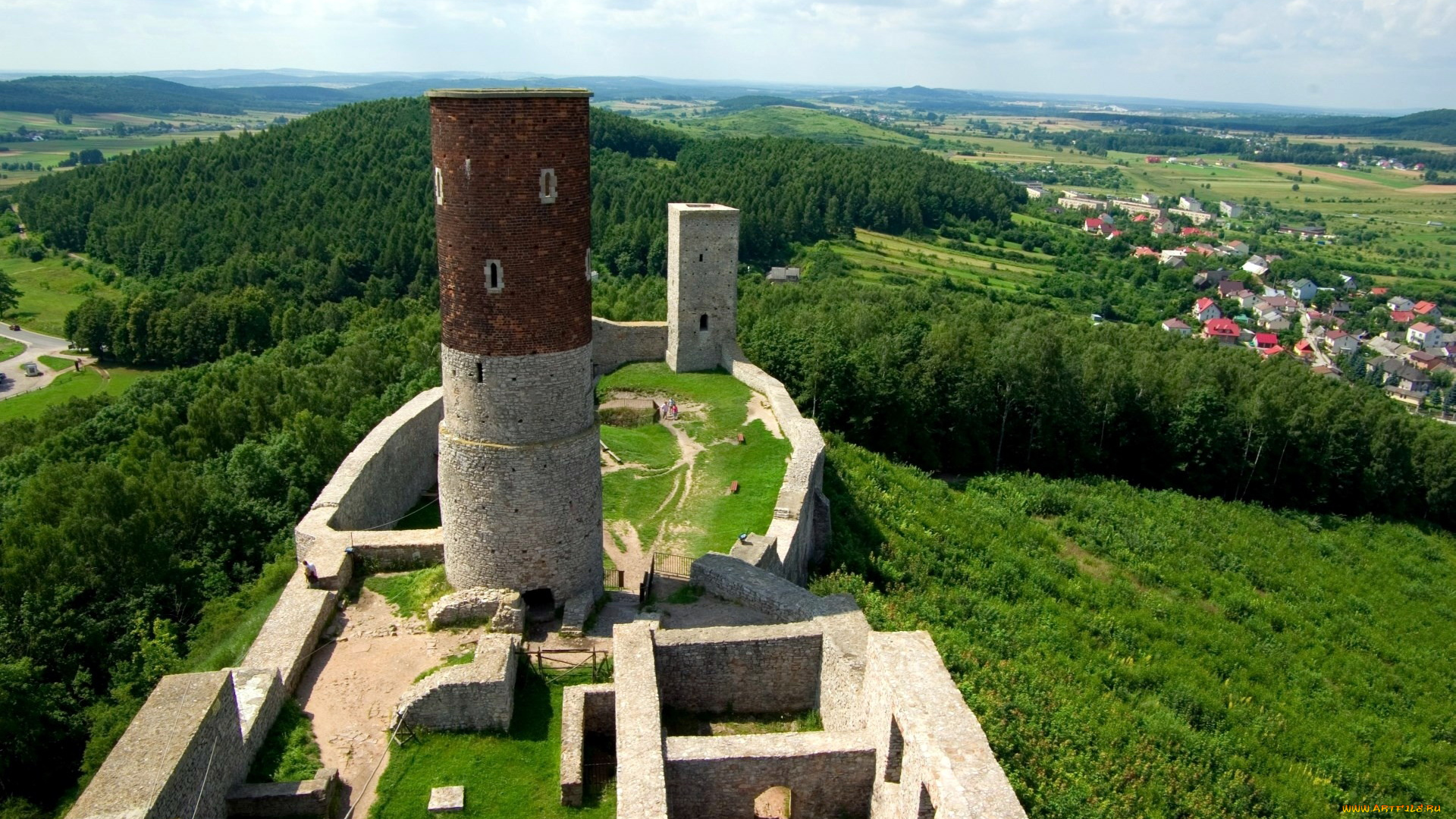 checiny, castle, города, замки, польши, checiny, castle