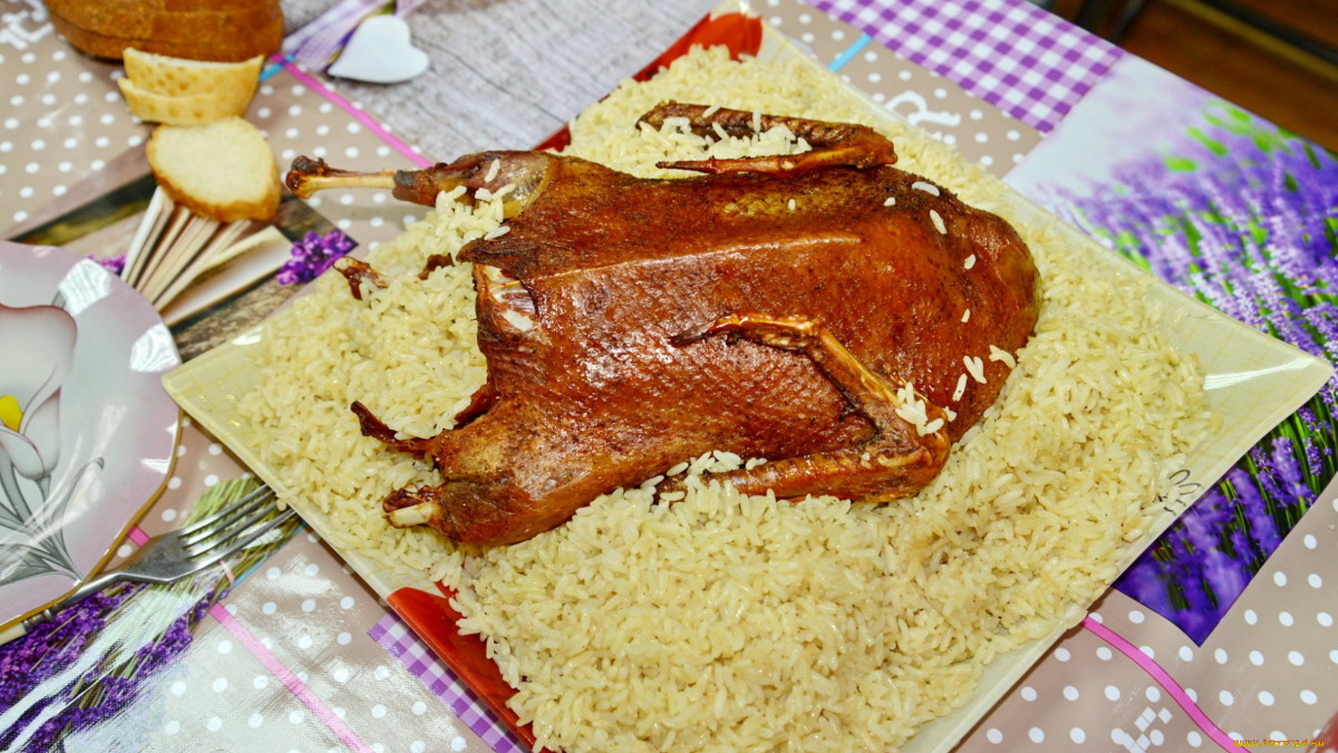 еда, мясные, блюда, рис, курица