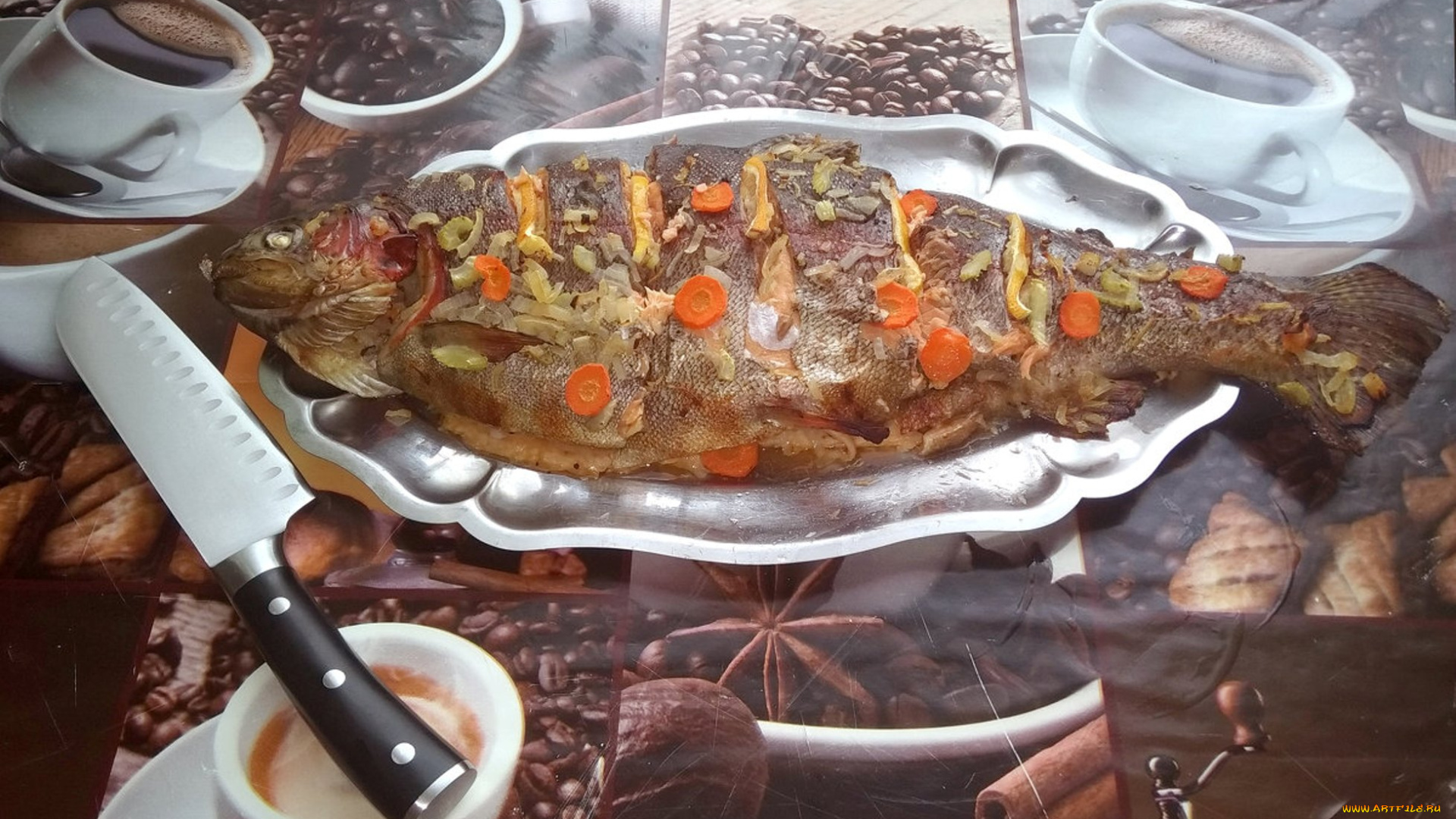 еда, рыбные, блюда, , с, морепродуктами, рыба