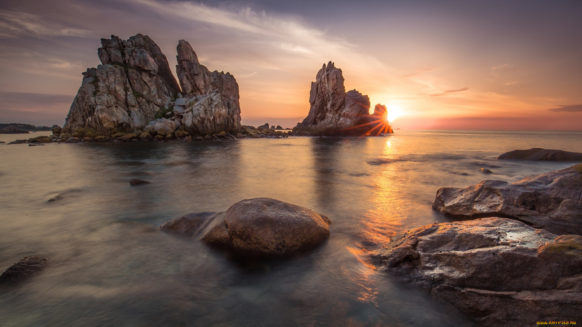 природа, побережье, простор