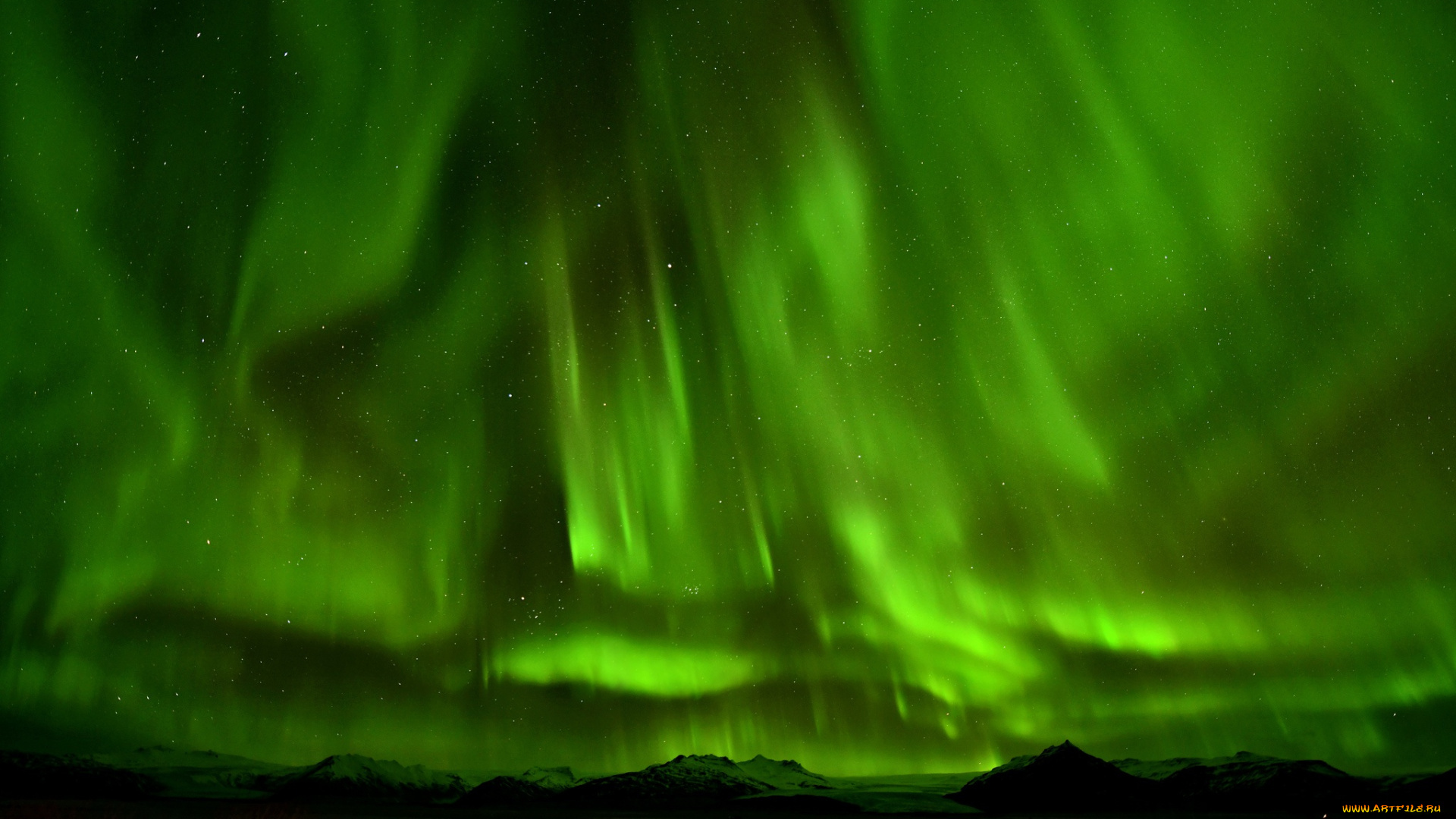 природа, северное, сияние, ночь