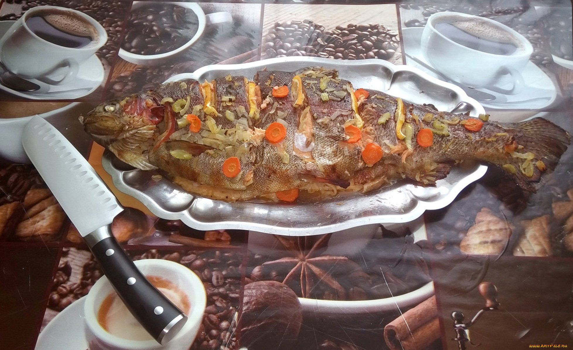 еда, рыбные, блюда, , с, морепродуктами, рыба