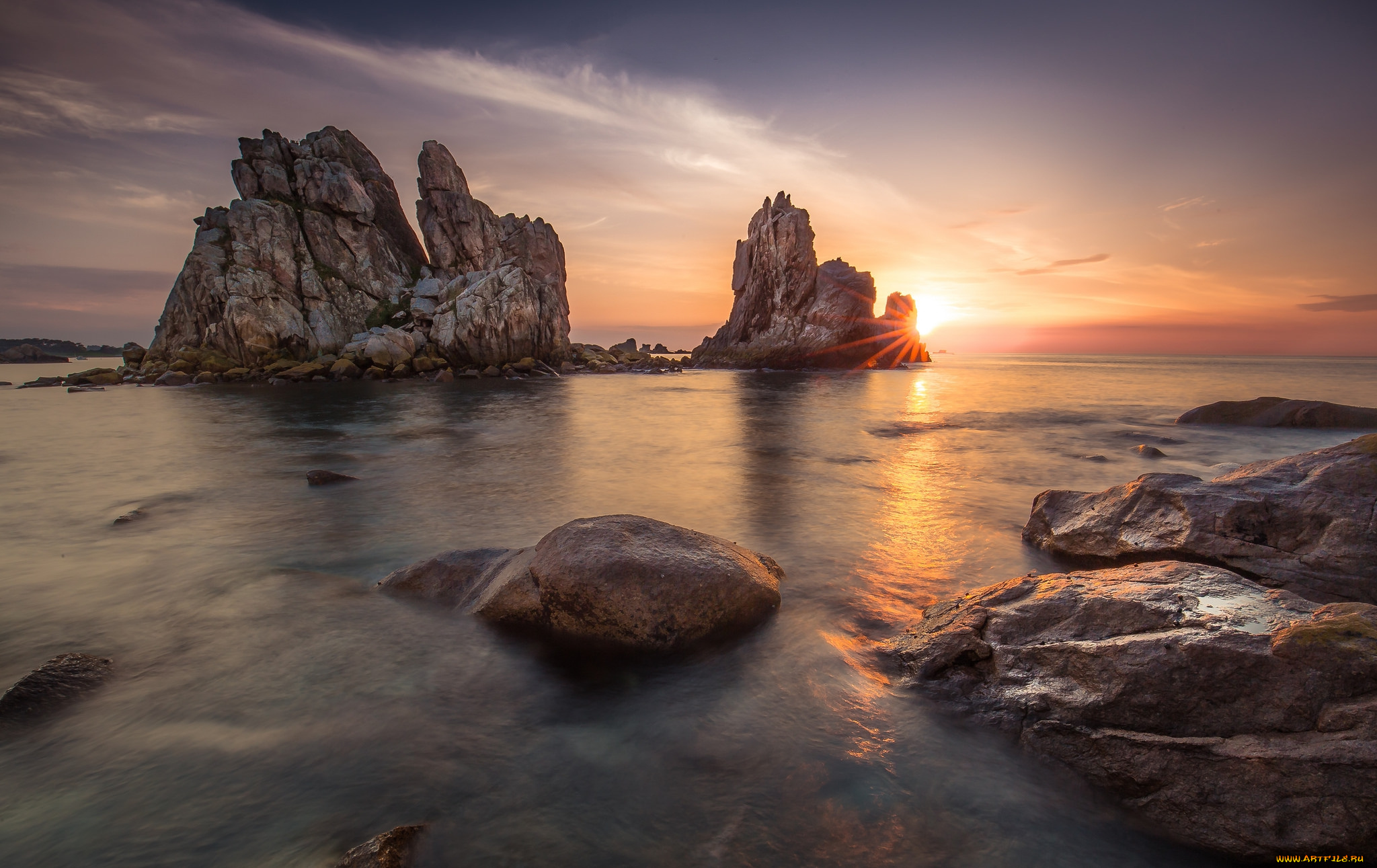 природа, побережье, простор