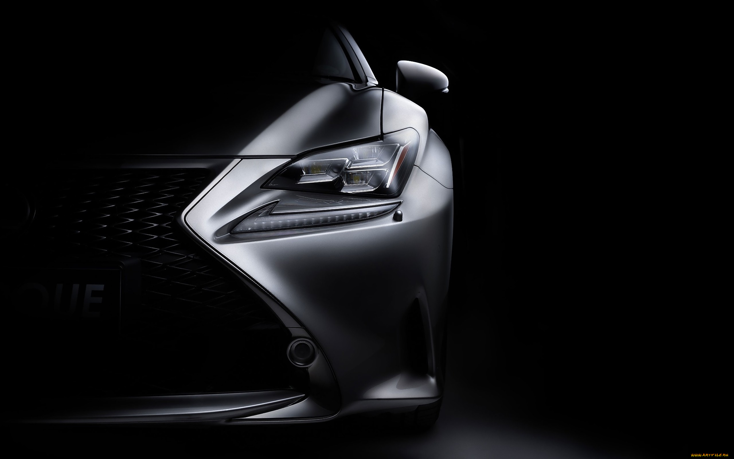 автомобили, фрагменты, автомобиля, вид, темный, фон, lexus, rc, 350