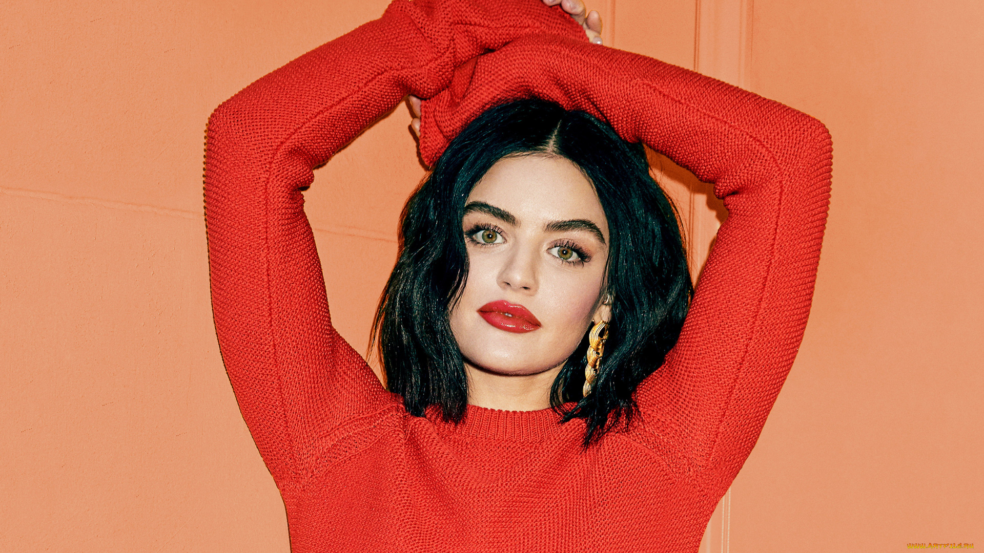 девушки, lucy, hale, брюнетка, свитер