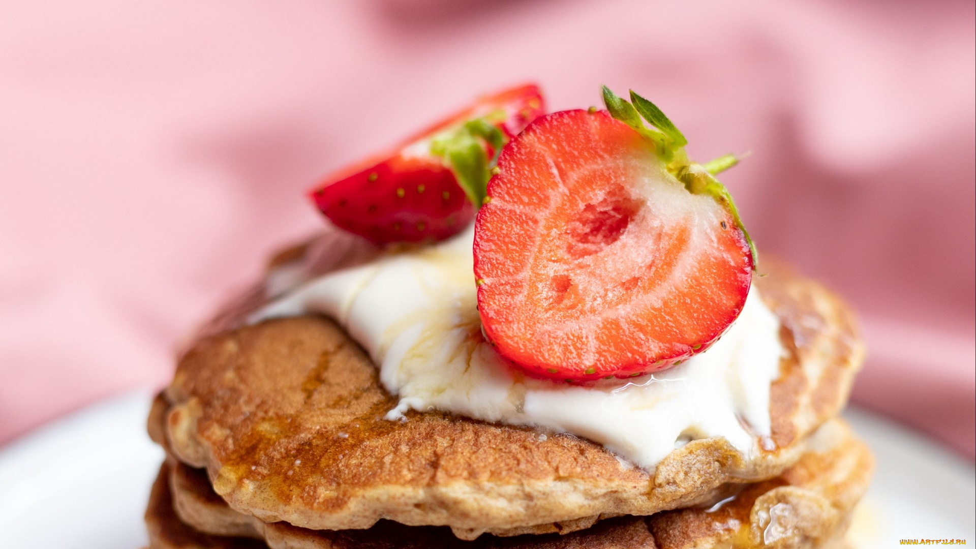 еда, блины, , оладьи, ягоды